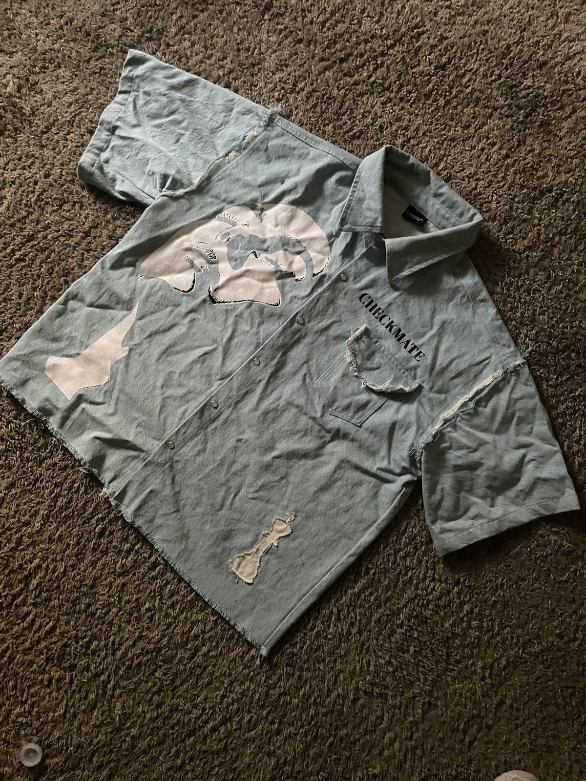 Other Denim distressed button-up shirt Size US XXS / EU 40 - 1 Thumbnail