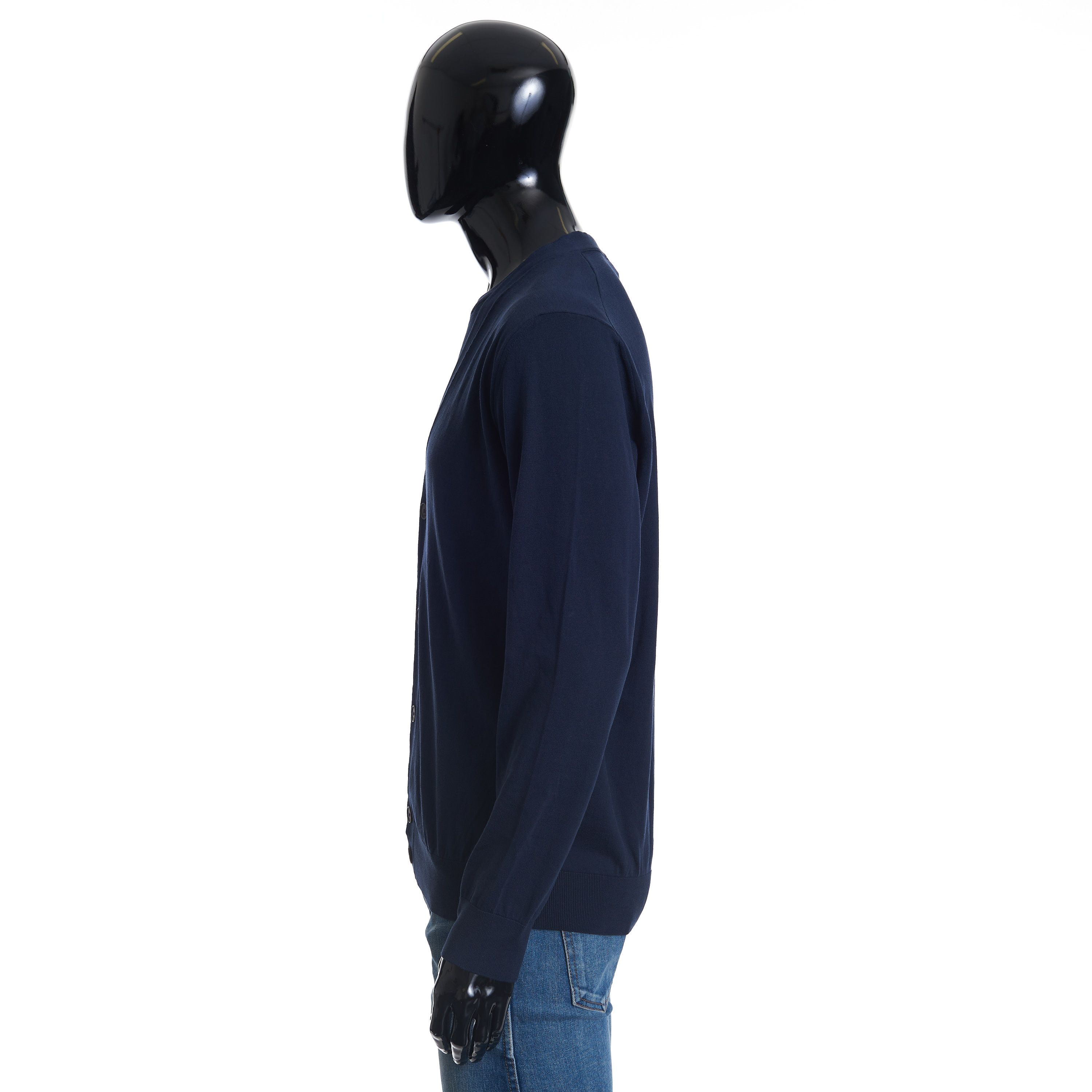 Brioni Navy Blue Double Layered Cardigan - Cotton Knit Size US M / EU 48-50 / 2 - 3 Thumbnail