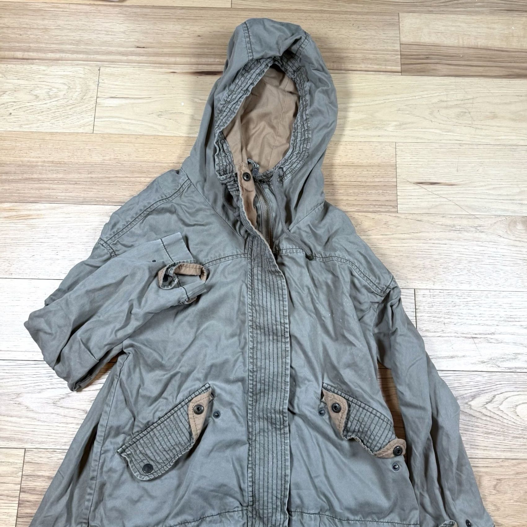 Abercrombie & Fitch VINTAGE Abercrombie & Fitch Military Jacket Women’s Small Green Zip Hood Y2K Jacket Womens Small Green Military Hooded Size S / US 4 / IT 40 - 4 Thumbnail