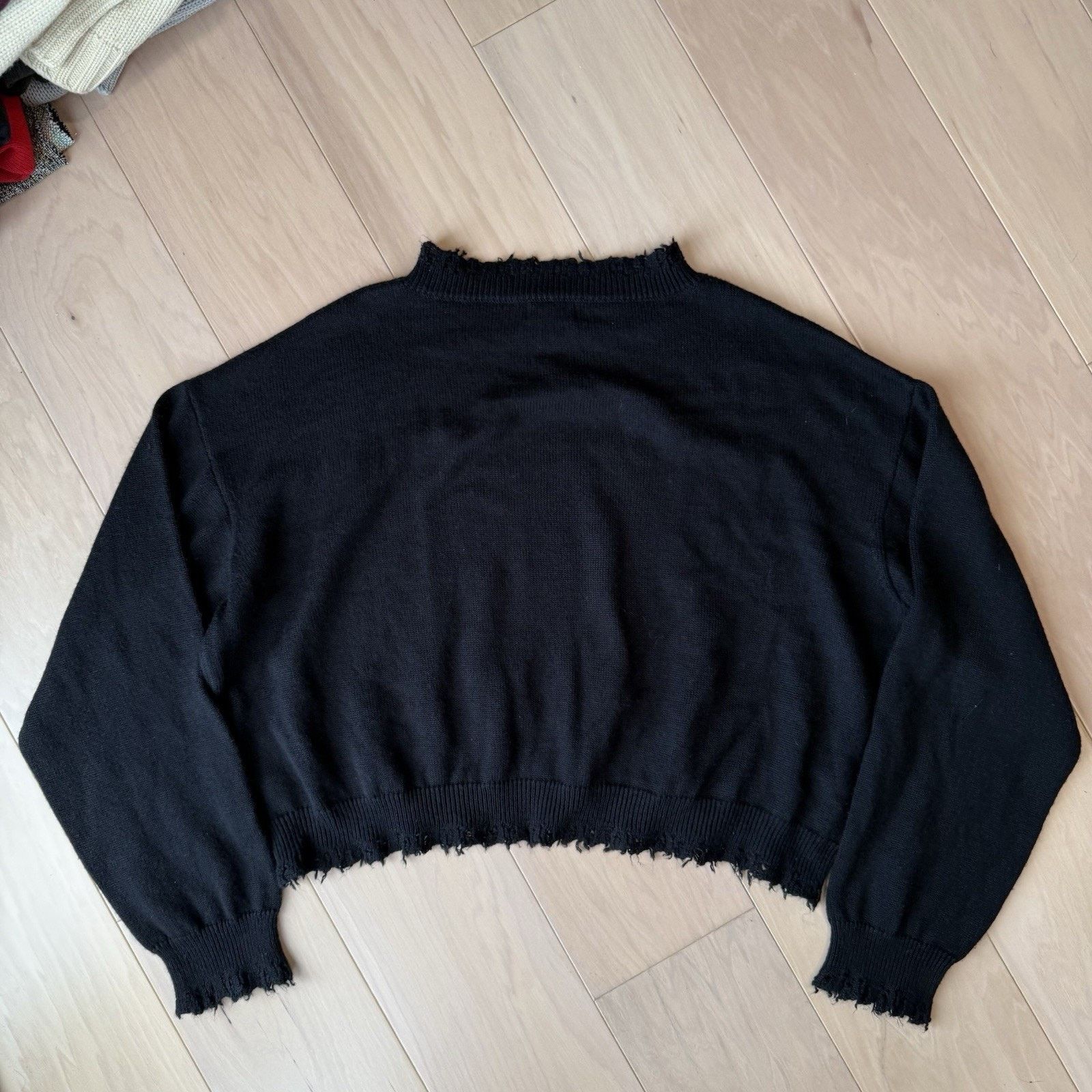 Bare Knuckles Bare Knuckles Cropped Wool Cashmere Sweater Large Black Size US L / EU 52-54 / 3 - 8 Thumbnail