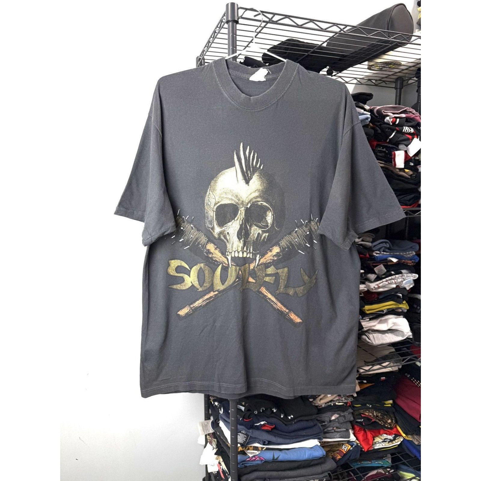 Band Tees 90-00s Rare! Vintage Soulfly Tribal War Band Rock T 