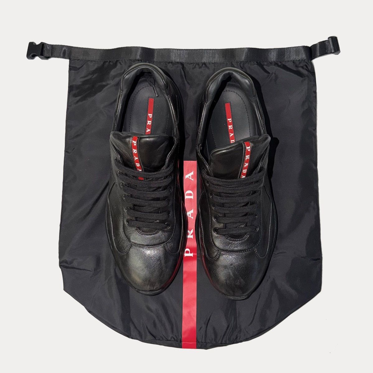 Prada Prada America’s Cup Nappa Leather Sneakers – Black – Size 11 Size US 11 / EU 44 - 3 Thumbnail
