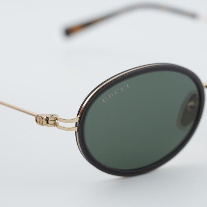 Gucci Gucci GG1980S 001 Sunglasses Transparent Dark Grey/Gold Oval Size ONE SIZE - 6 Thumbnail