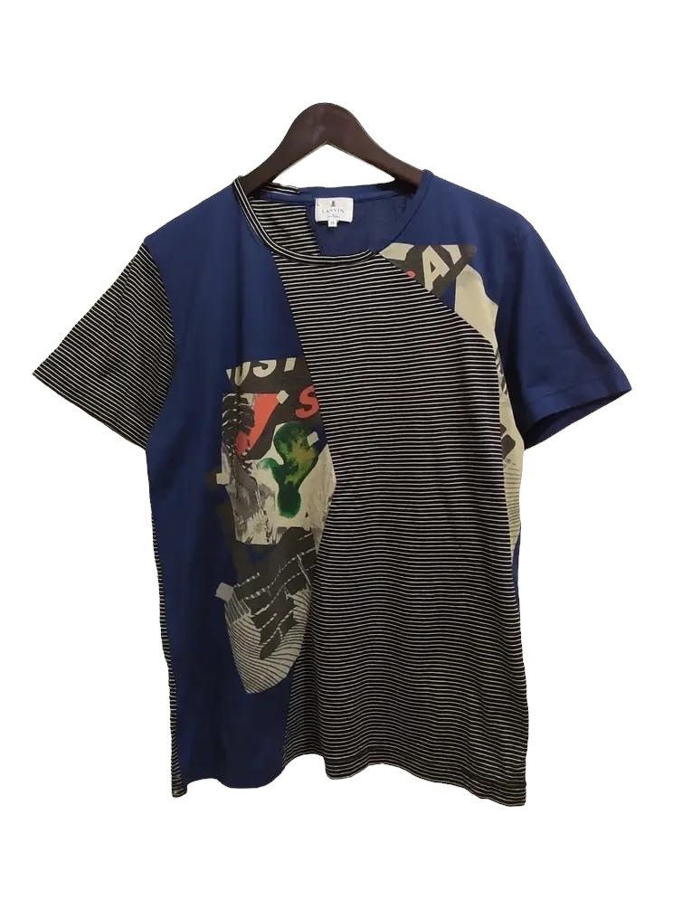 Lanvin Rare!!! Lanvin Patchwork deconstructed style Stripe Tshirt Size US M / EU 48-50 / 2 - 1 Thumbnail