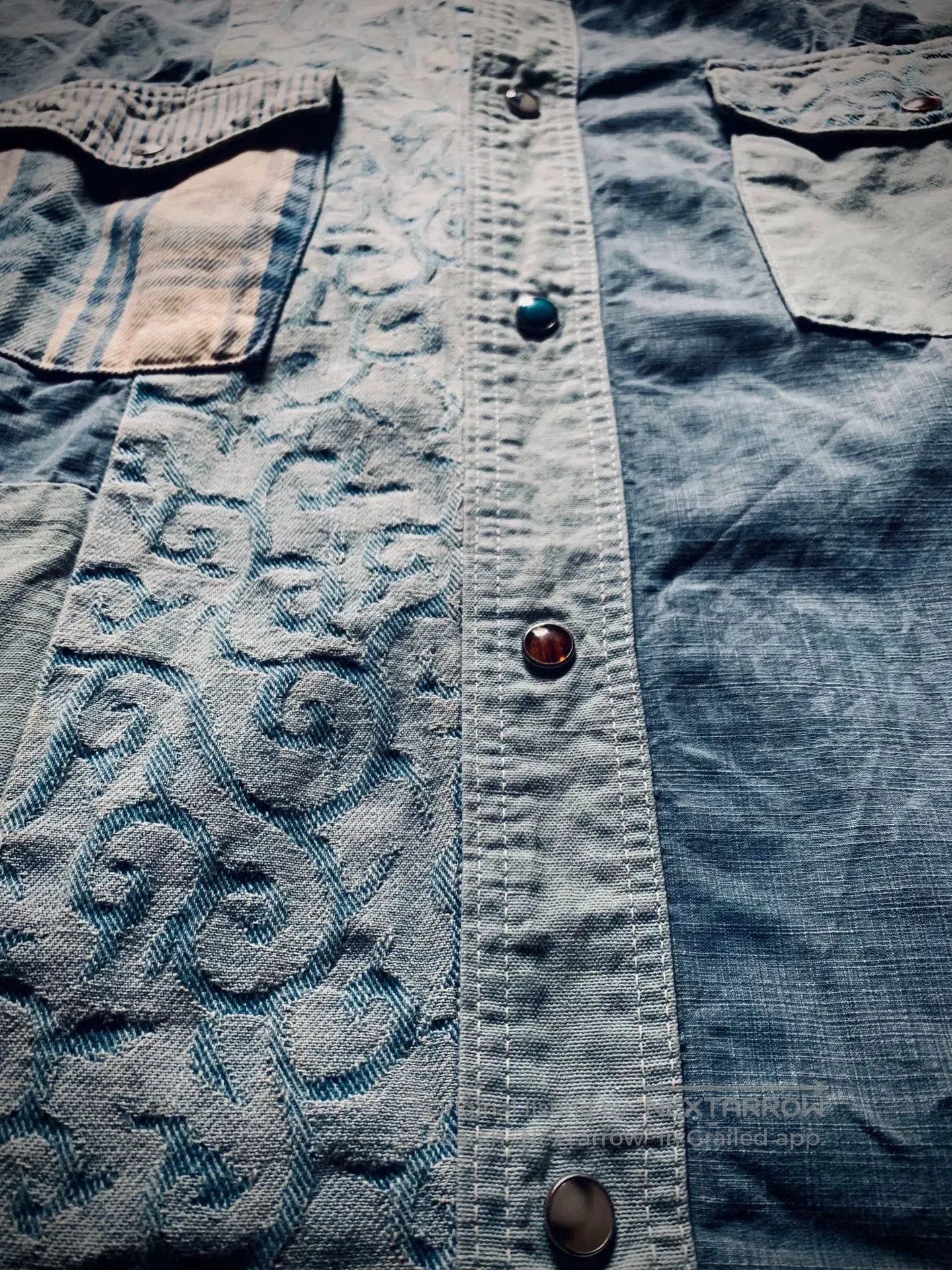 Kapital Kapital Veggie Dye Patchwork Denim Shirt. Size US L / EU 52-54 / 3 - 6 Thumbnail