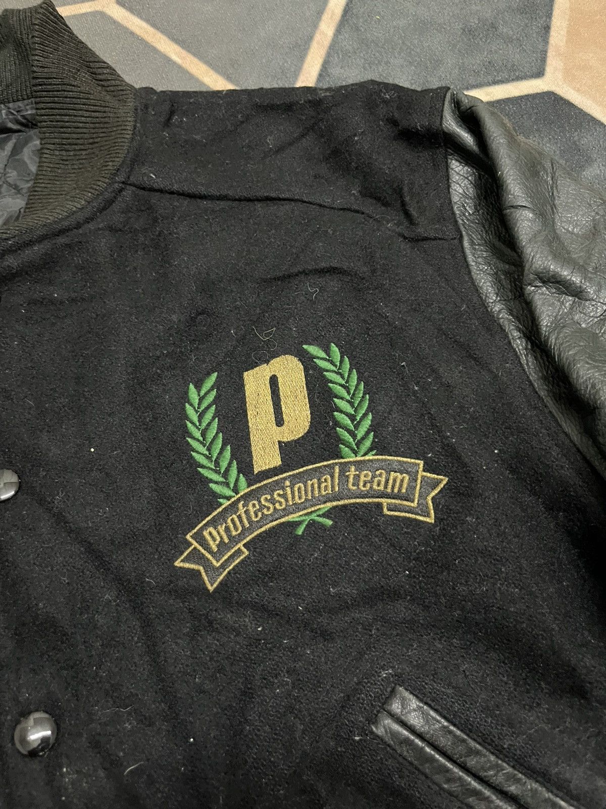 Prince 💥Vintage PRINCE Team Golden Logo Varsity Leather Jackets Size US L / EU 52-54 / 3 - 5 Thumbnail
