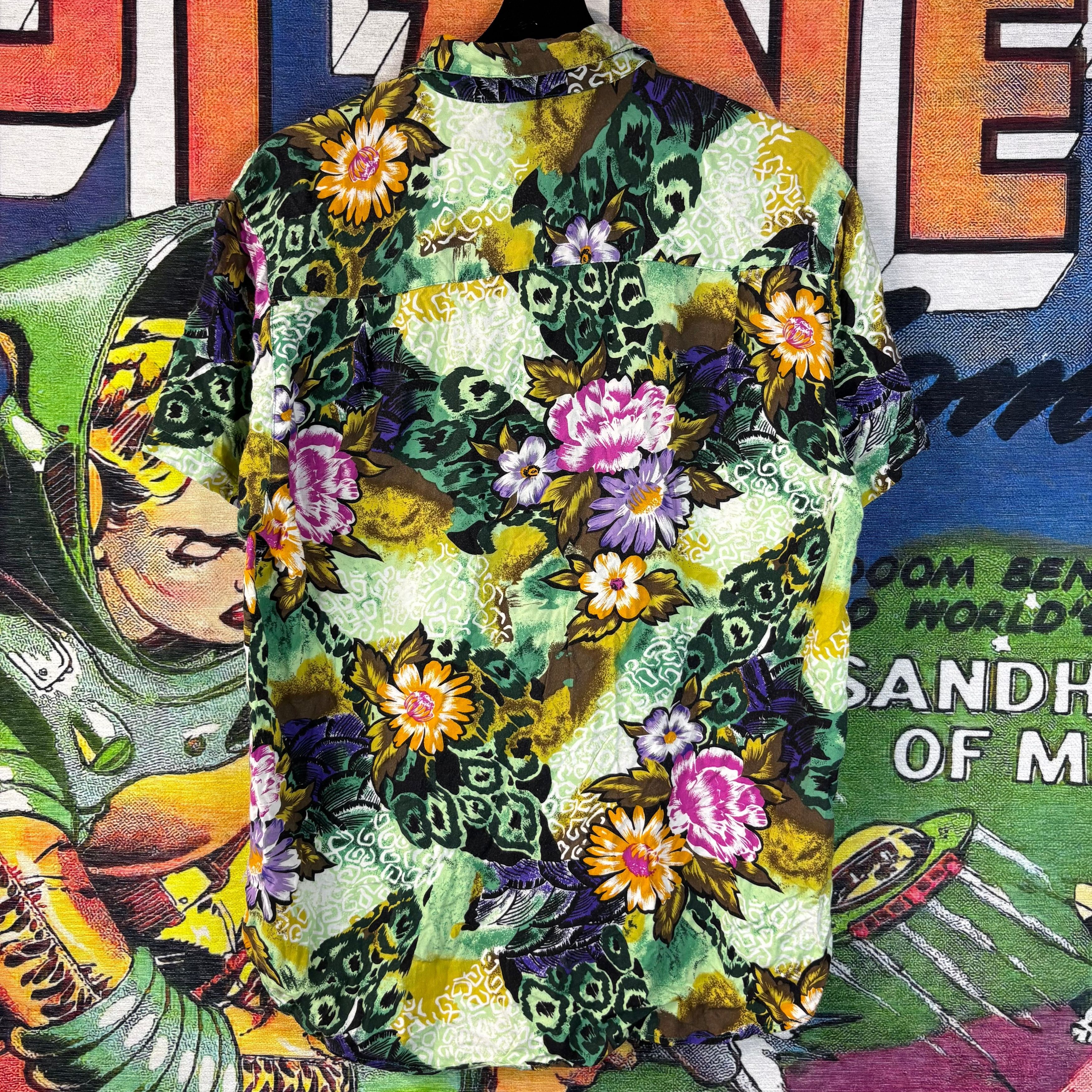 Vintage Vintage 90s Guess by Georges Marciano Floral Chaos Button Up Size US L / EU 52-54 / 3 - 3 Thumbnail