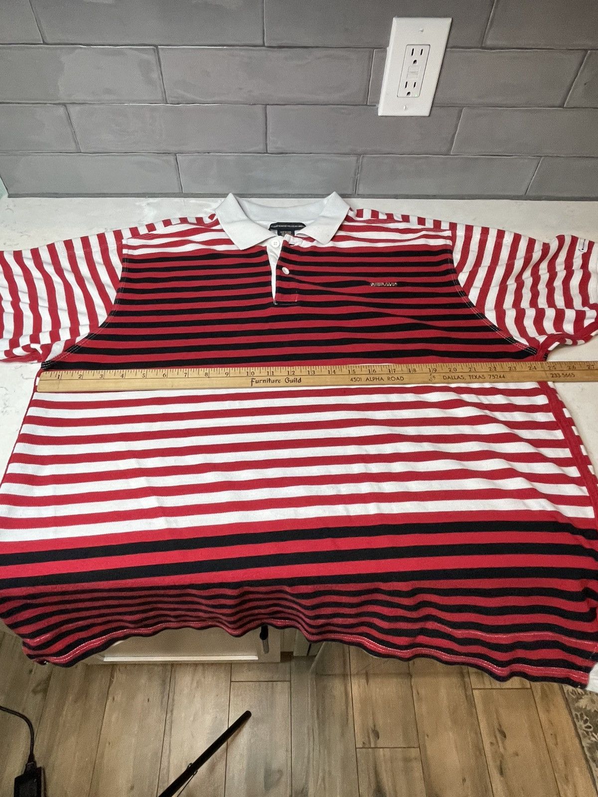 Marithe + Francois Girbaud Marithe Francois Girbaud Vtg 90s Stripped Polo Shirt Size US XXL / EU 58 / 5 - 5 Thumbnail