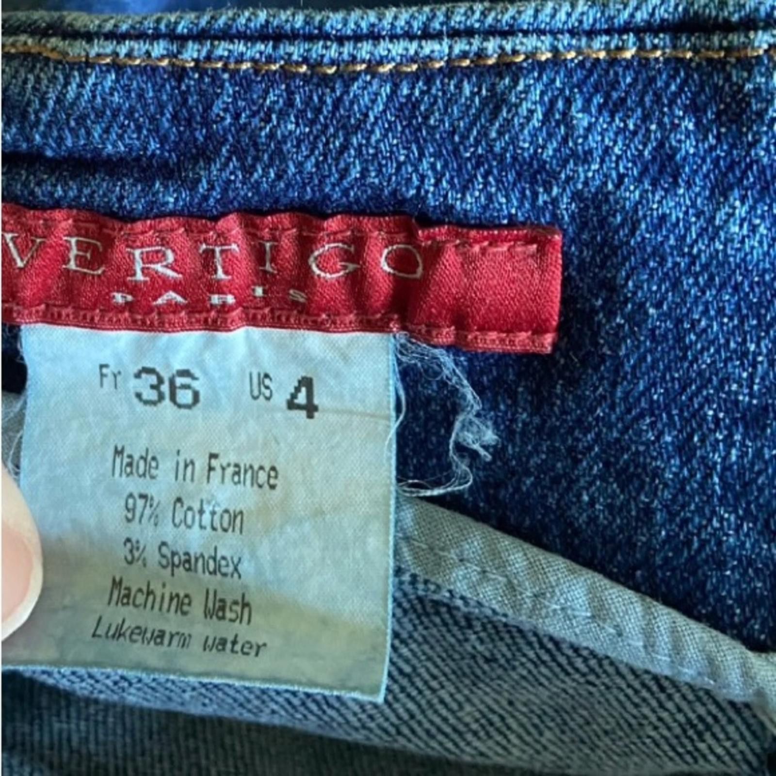 Designer Vintage Vertigo Paris Denim Blue Mini Skirt Womens Size 4 Size 27" / US 4 / IT 40 - 4 Thumbnail