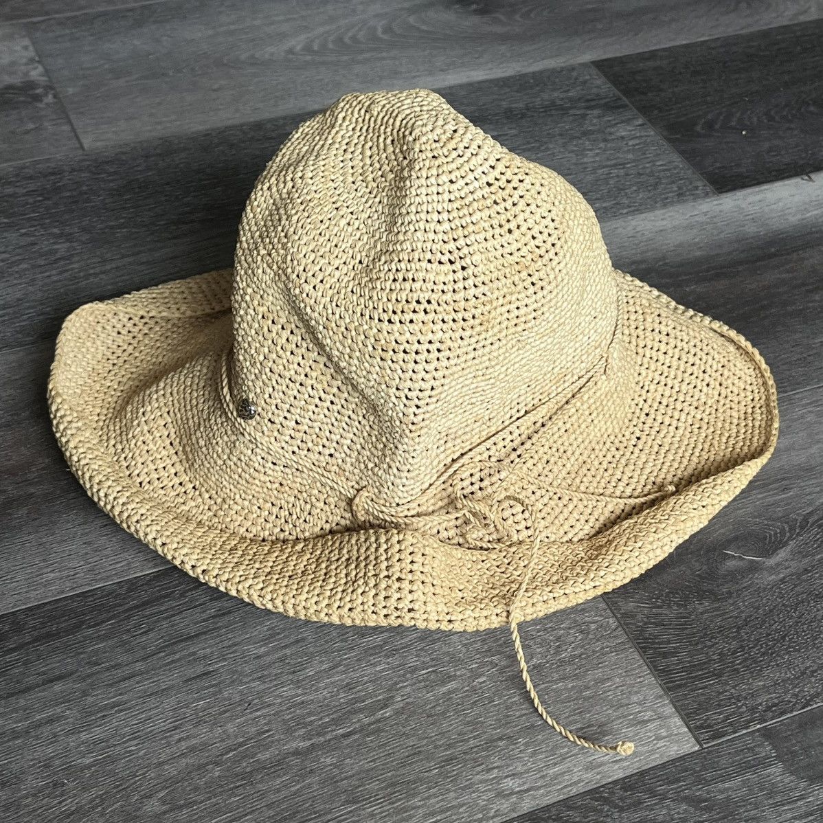Vintage Helen Kaminski 100% Raffia Straw Hat Fedora Madagascar Size ONE SIZE - 1 Thumbnail