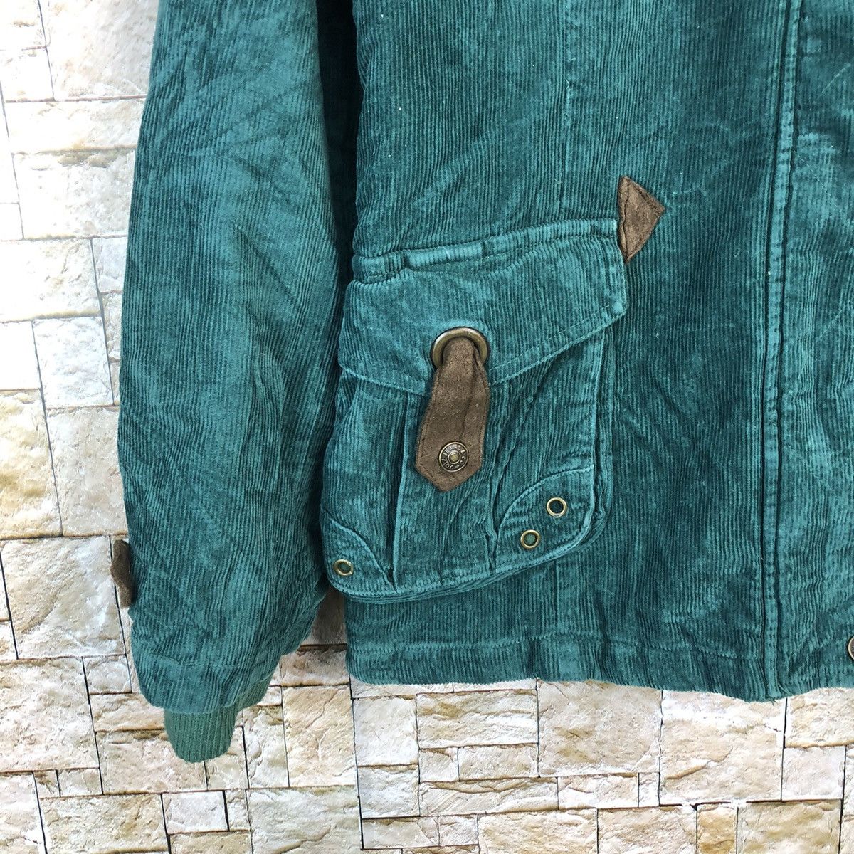 Japanese Brand Something By UGIZ jean corduroy Green sweater hoodie #A664 Size US S / EU 44-46 / 1 - 7 Thumbnail