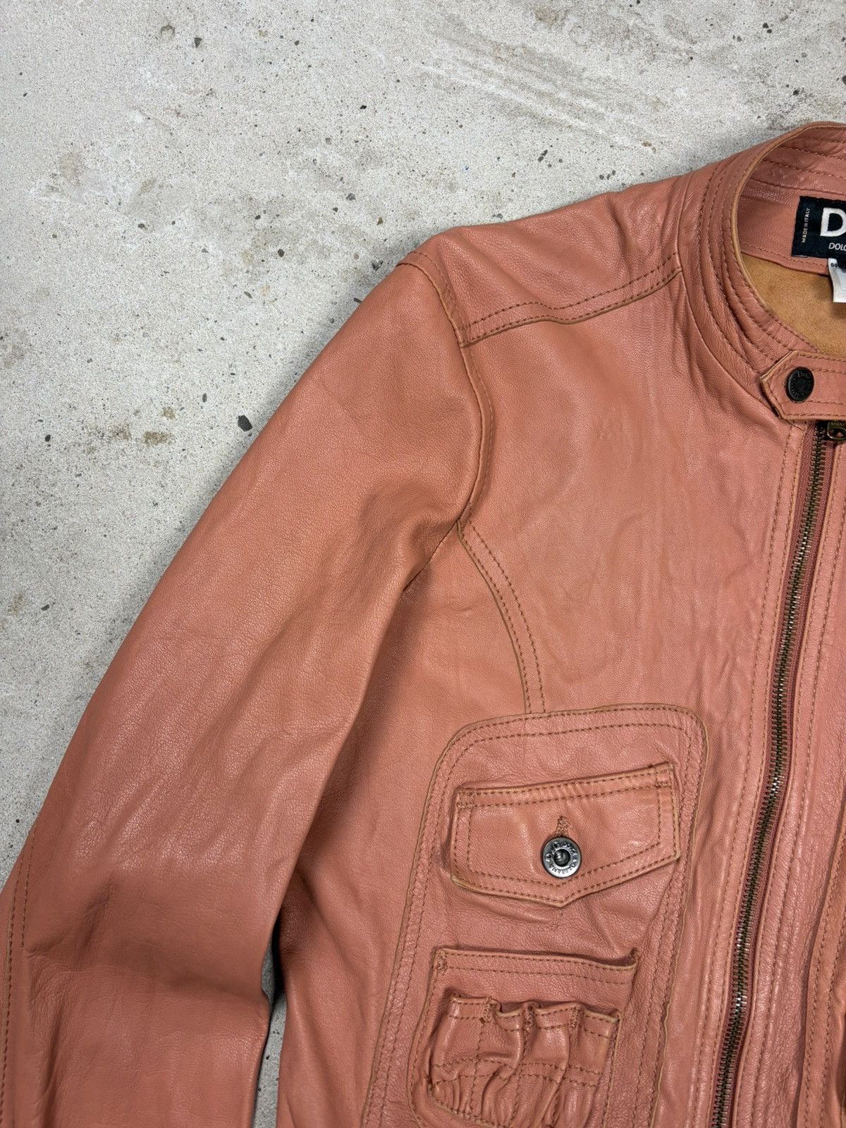 Dolce & Gabbana 2003 Dolce & Gabbana Leather Utility Army Military Jacket Size M / US 6-8 / IT 42-44 - 7 Thumbnail