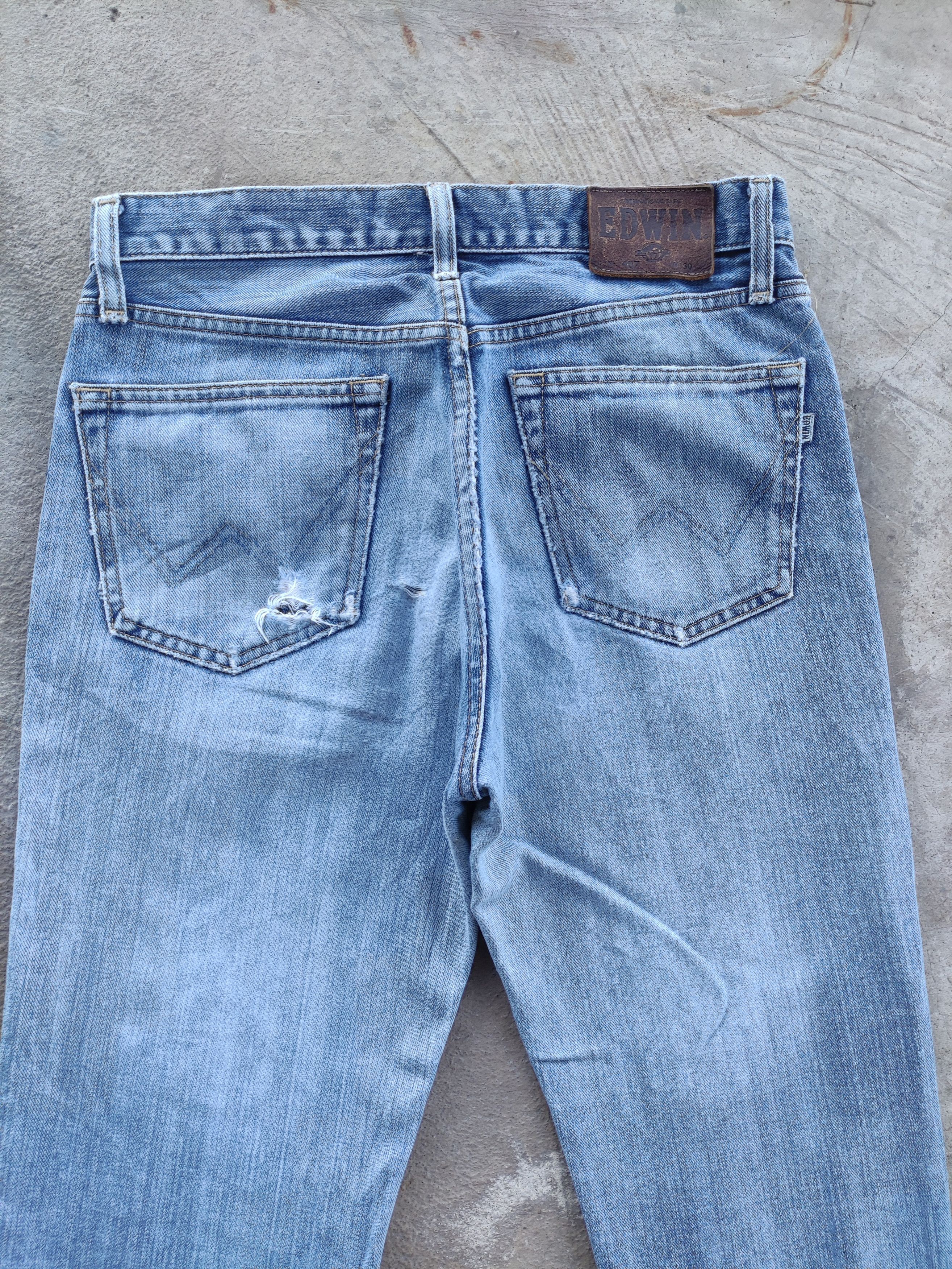 Edwin Vintage Edwin Japan Jean Distressed Faded Denim Size US 31 - 10 Thumbnail