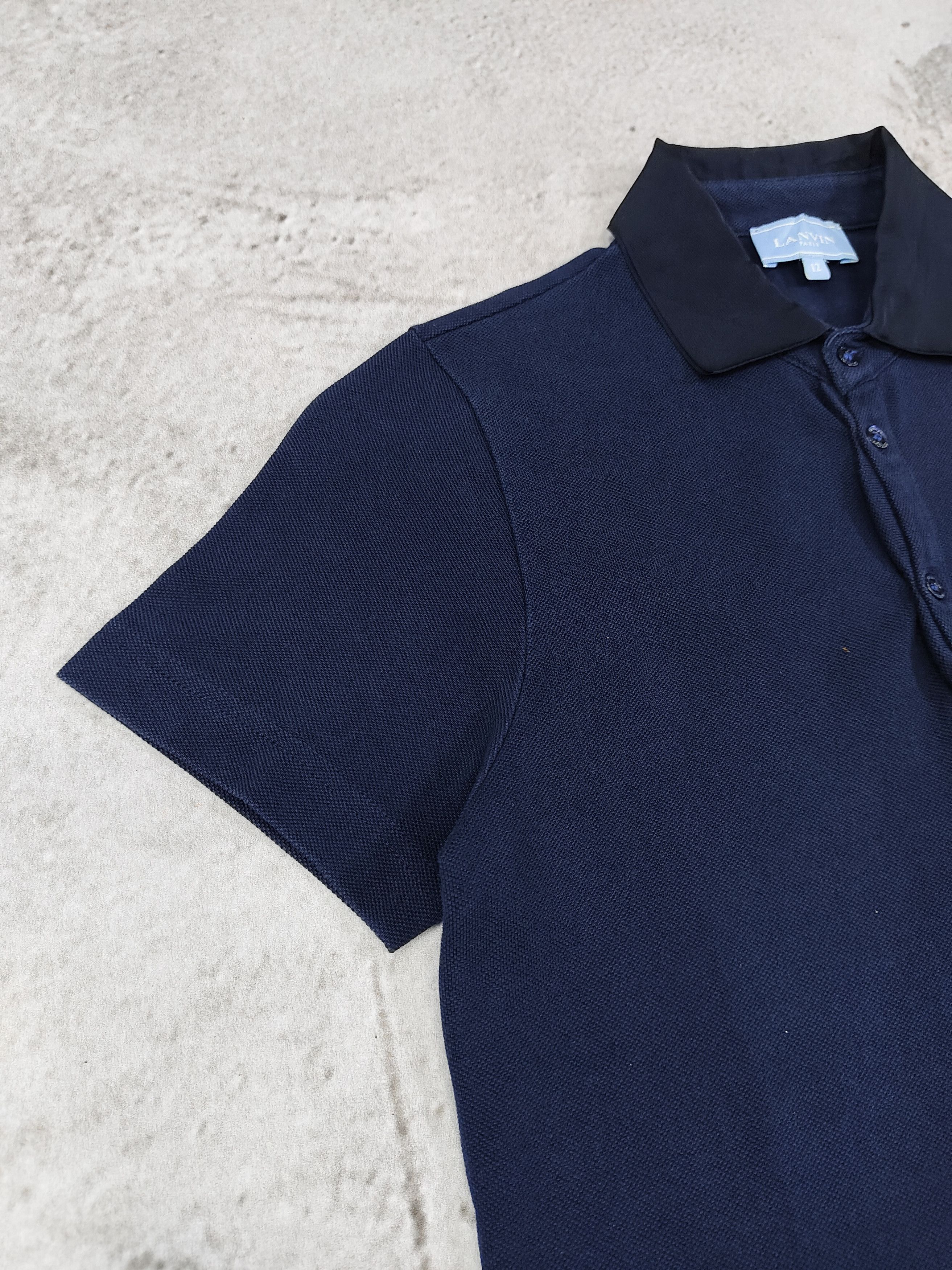 Lanvin Lanvin🇫🇷Minimalist Embroidered Logo Contrast Collar Polos Size S / US 4 / IT 40 - 7 Thumbnail