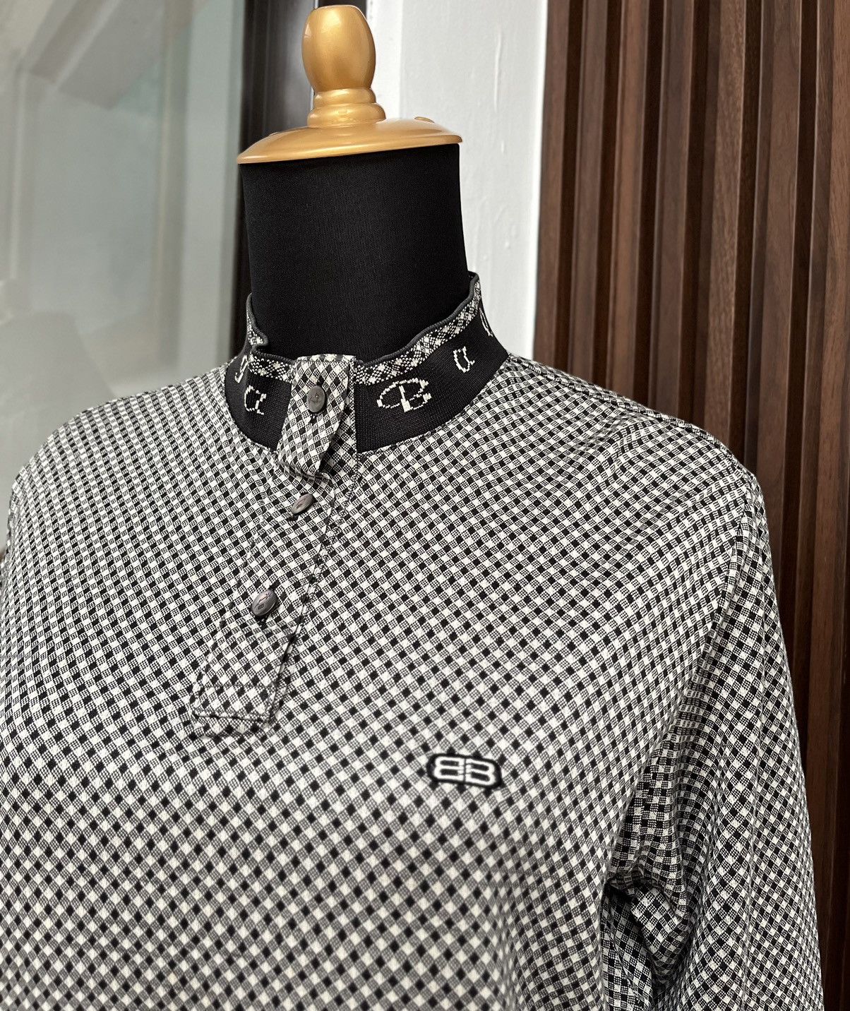 Balenciaga Vintage Balenciaga Polo Shirt Big Script Mandarin Collar Size M / US 6-8 / IT 42-44 - 4 Thumbnail