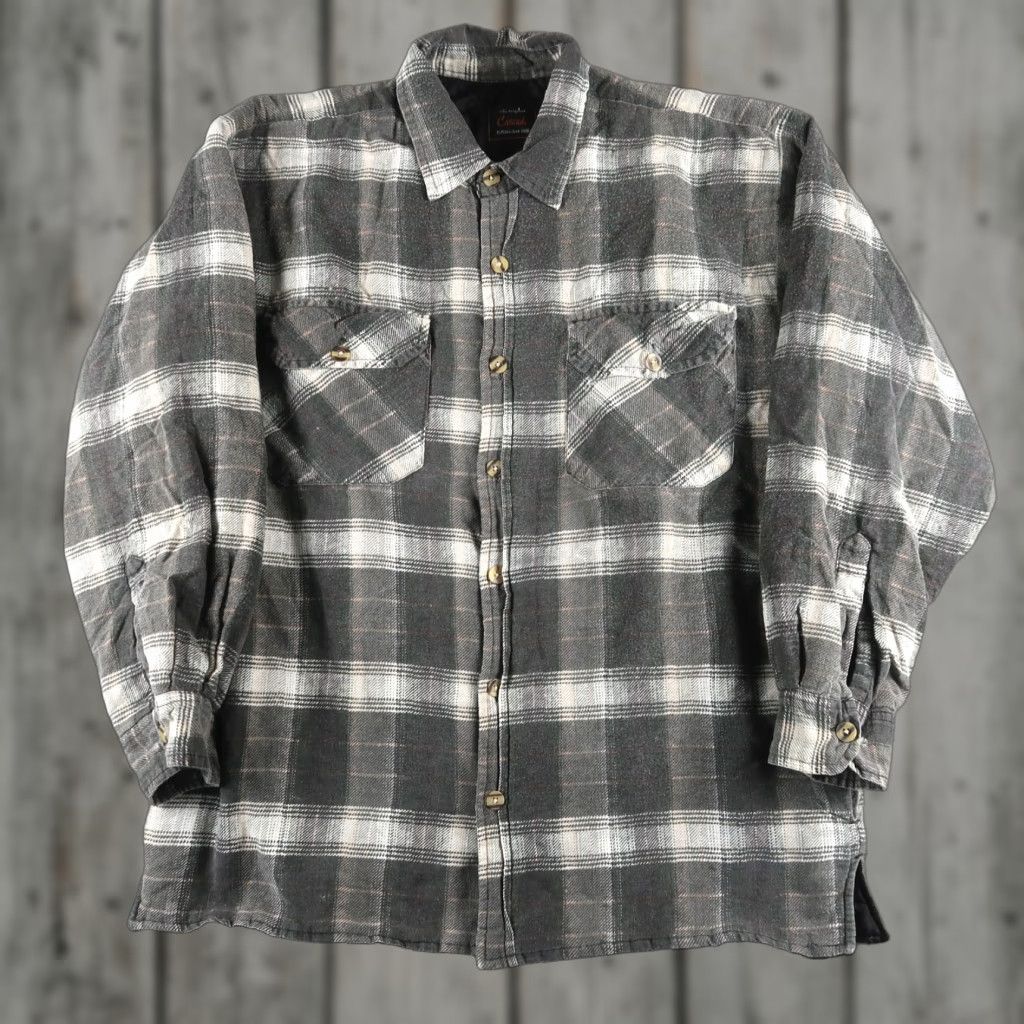 Vintage VINTAGE Cascade Plaid Quilted Lined Gray White Flannel Mens M Medium Shirt Mens Casual Workwear 80s 90s Classic Outdoor Button-Up Size US M / EU 48-50 / 2 - 1 Thumbnail