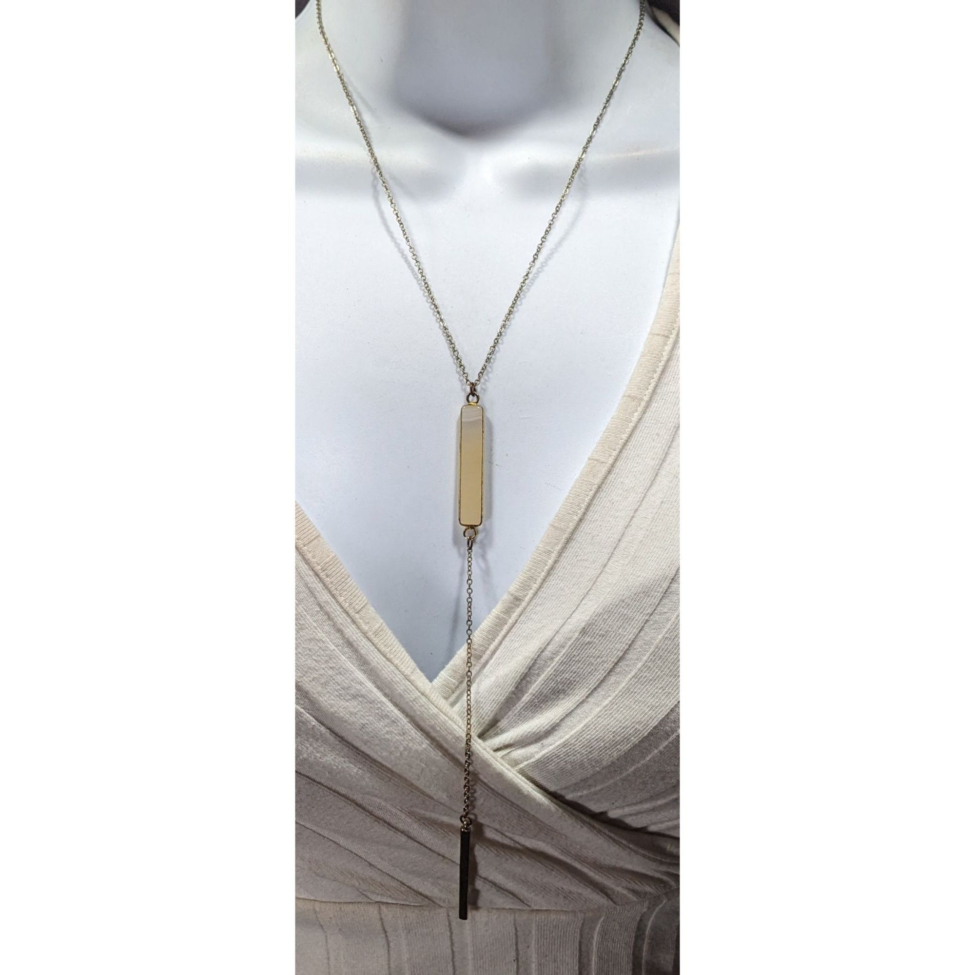 Other Y2K Style Agate And Gold Tone Y Drop Necklace Size ONE SIZE - 4 Thumbnail