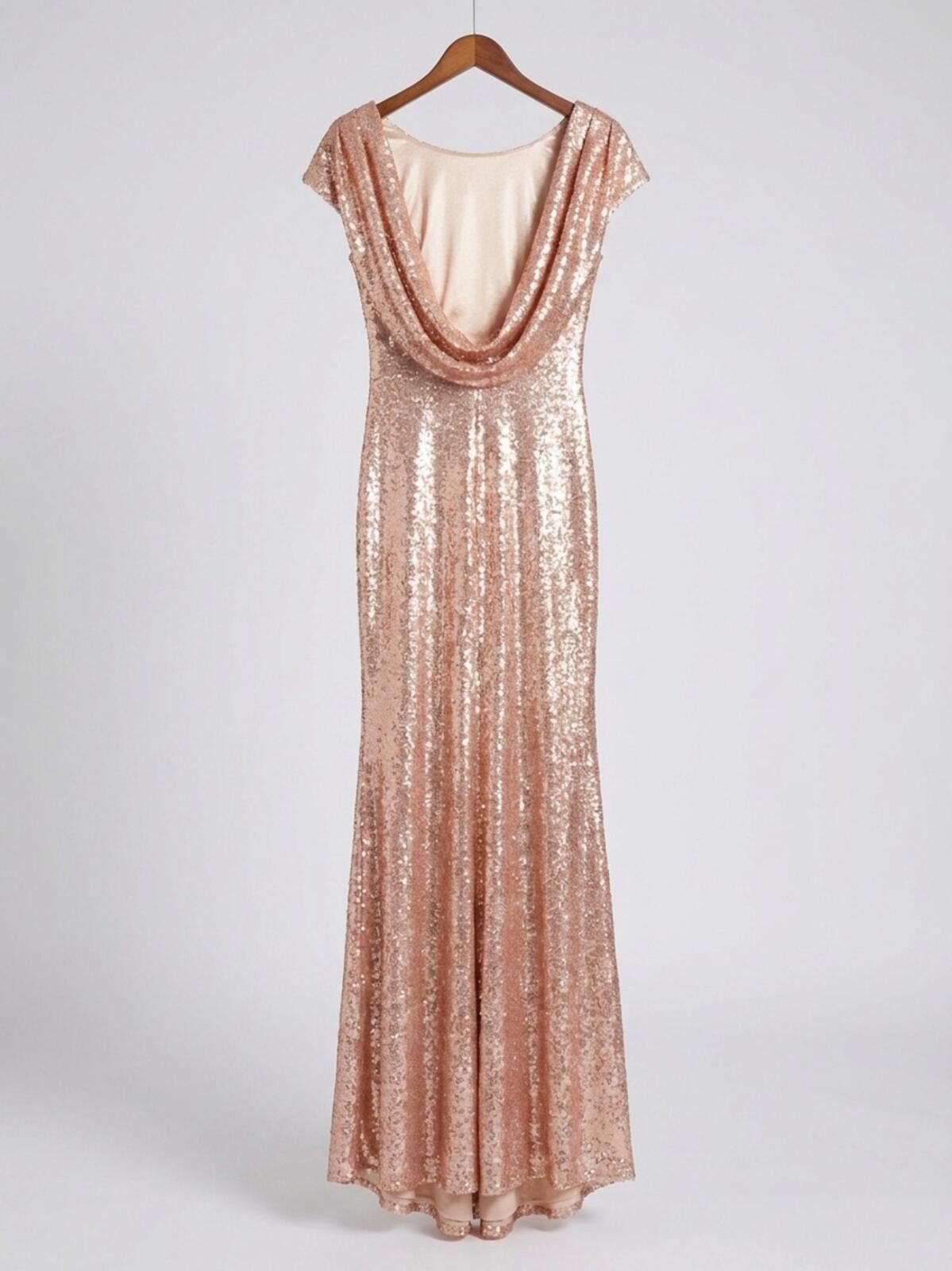 Other Sequin Maxi Dress in Rose Gold with Cap Sleeve Size XS / US 0-2 / IT 36-38 - 2 Thumbnail