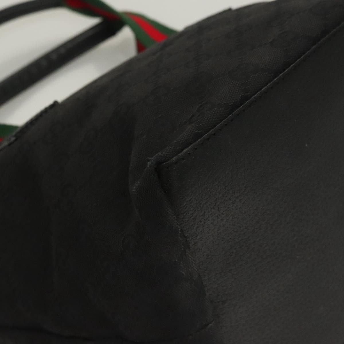 Gucci GUCCI GG Canvas Web Sherry Line Tote Bag Black Silver Size ONE SIZE - 12 Thumbnail