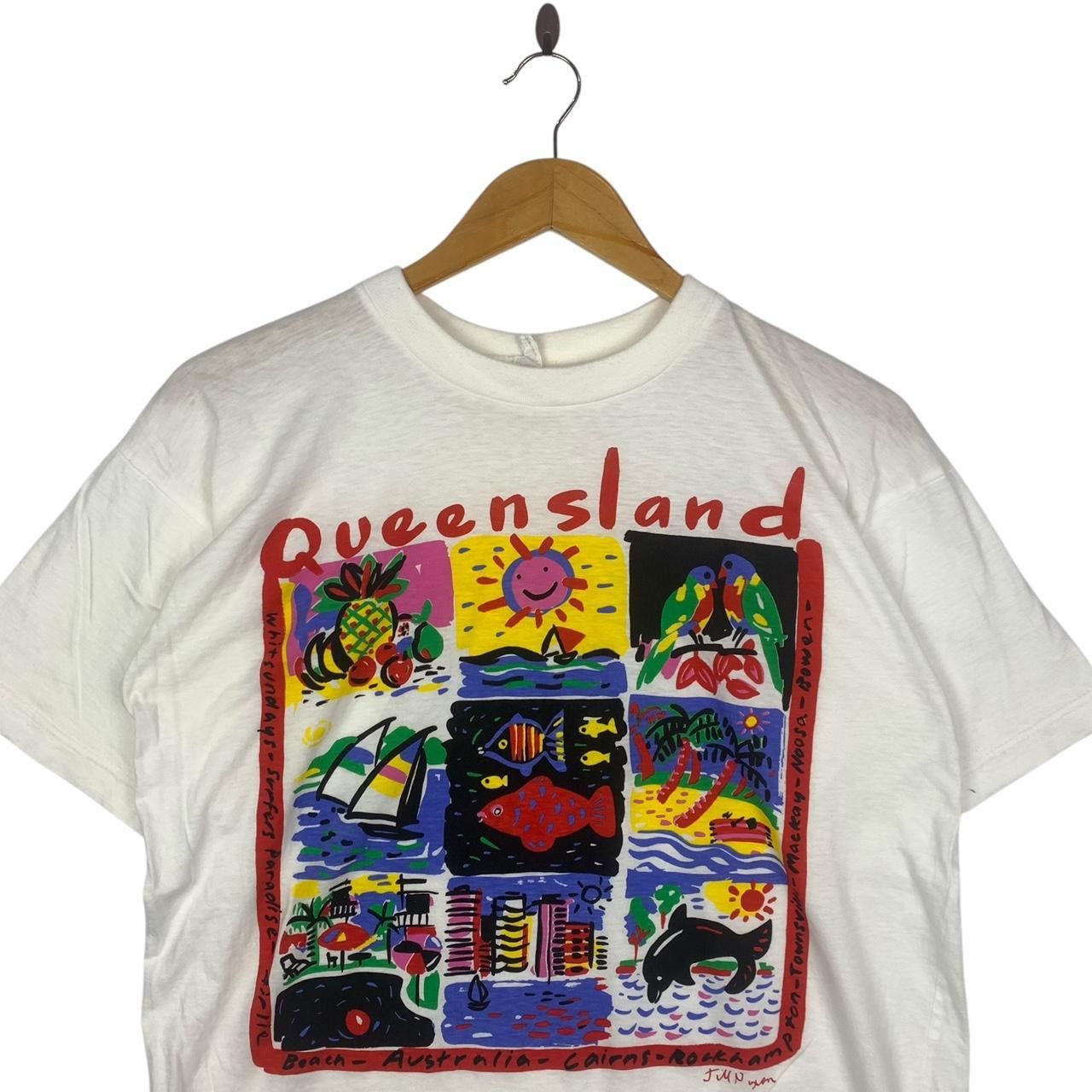 Vintage Vintage 90’ AUSTRALIA QUEENSLAND Illustration Artist Tee Size L / US 10 / IT 46 - 2 Thumbnail