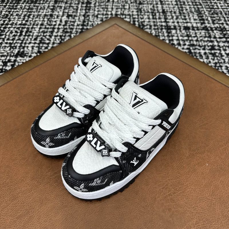 Louis Vuitton Trainer Maxi Black White Sneakers 0079