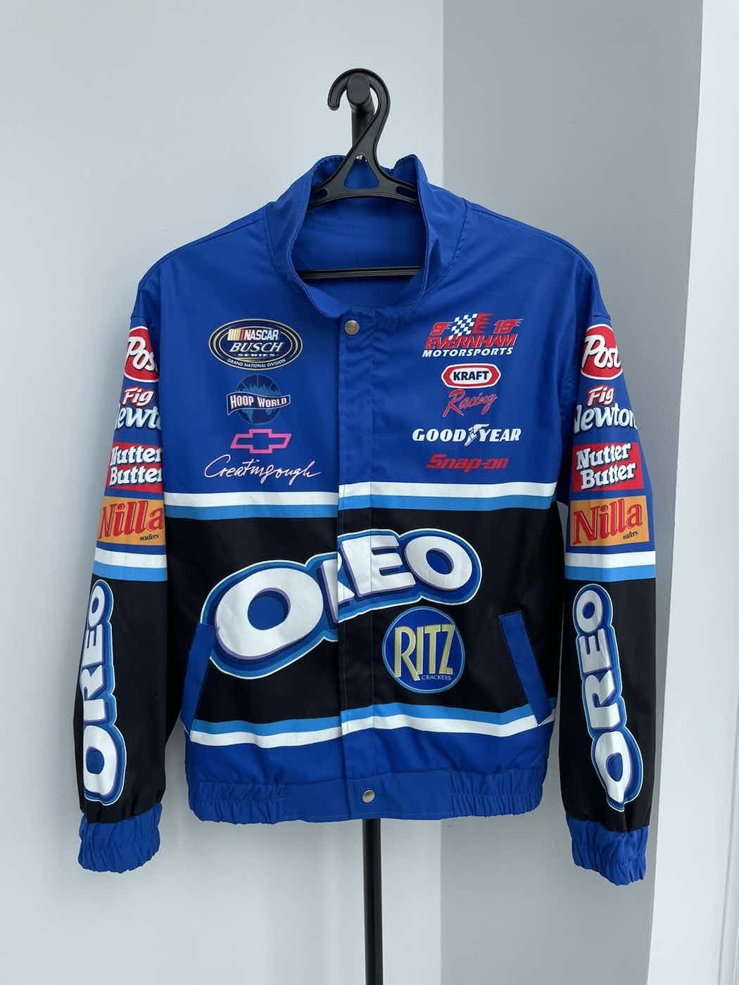 NASCAR NASCAR Busch Chevrolet Oreo Motorcycle jacket big logos | Grailed