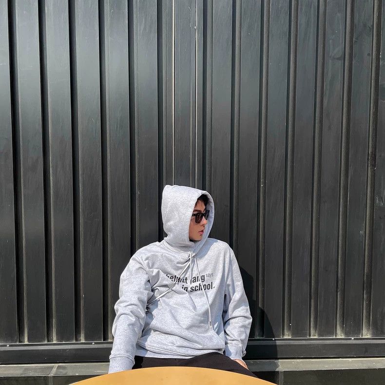 Helmut Lang HELMUT LANG Gray logo hoodie Size US L / EU 52-54 / 3 - 4 Thumbnail