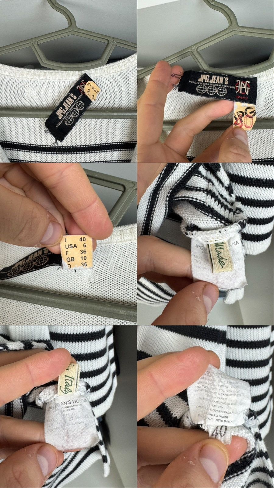 Jean Paul Gaultier Jean Paul Gaultier JPG Jeans Striped Zip-Up Cardigan Sweater Size S / US 4 / IT 40 - 5 Thumbnail