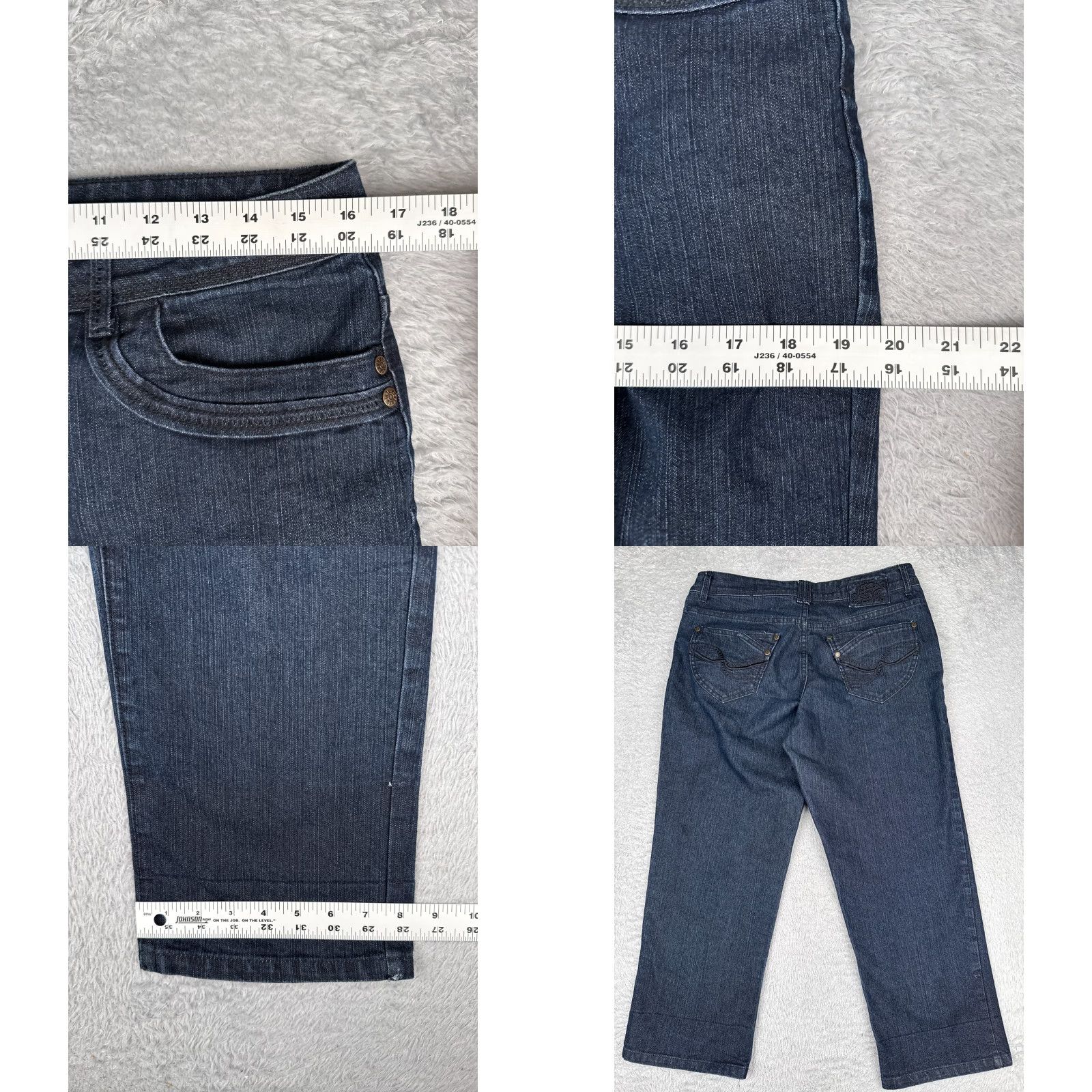 Vintage Rockmans Jeans Womens 32x25 Blue Denim Straight Leg Mid Rise Cotton Size 34" / US 12 / IT 48 - 9 Thumbnail