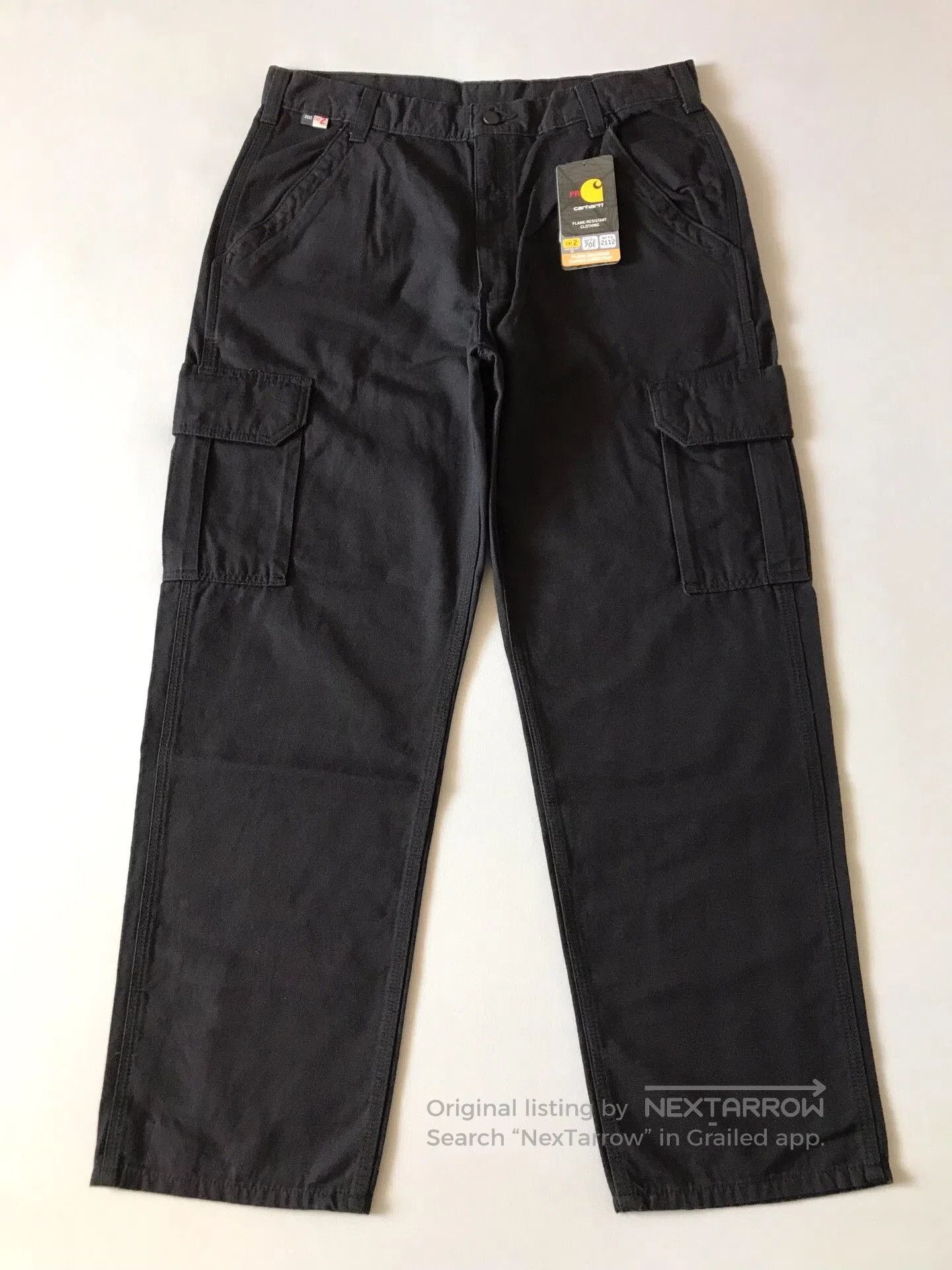 Carhartt Carhartt FRB240 Black Cargo Work Pants. Size US 36 / EU 52 - 2 Thumbnail