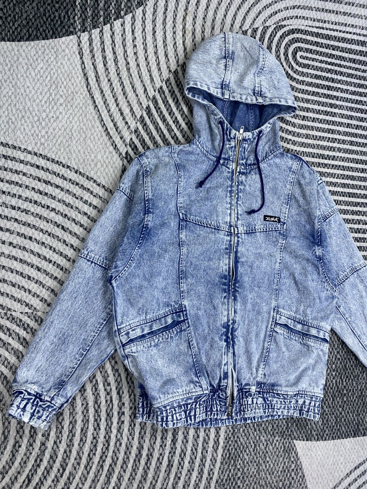 Hysteric Glamour Vintage X-Girl Washed Blue Hooded Denim Zip-Up Jacket Size US M / EU 48-50 / 2 - 3 Thumbnail