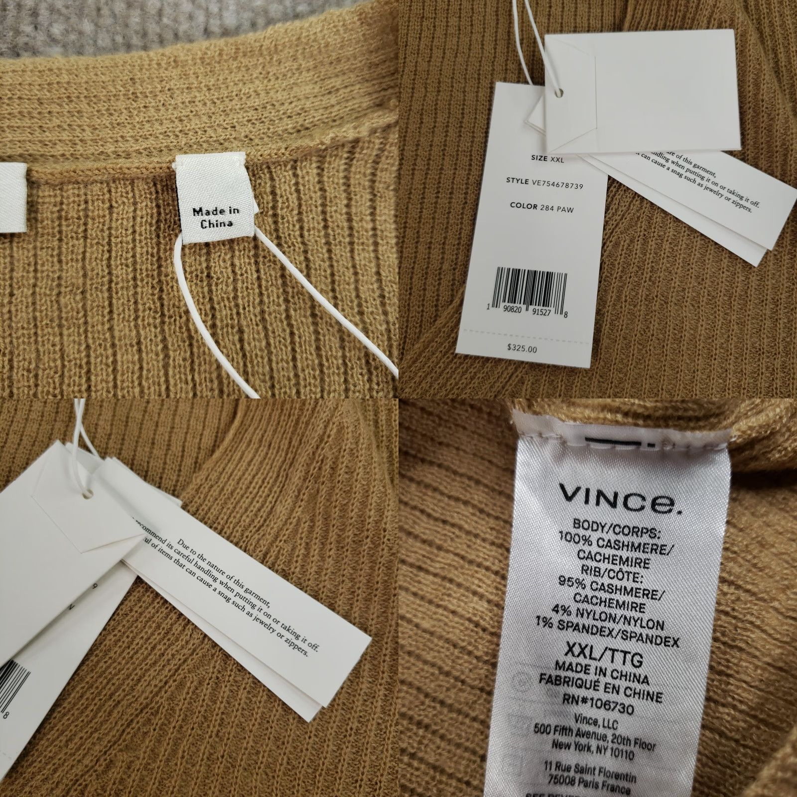 Vince Vince Brown V-Neck Cashmere Sweater Womens 2XL XXL Pullover Lightweight Soft Size XXL / US 16-18 / IT 52-54 - 8 Thumbnail
