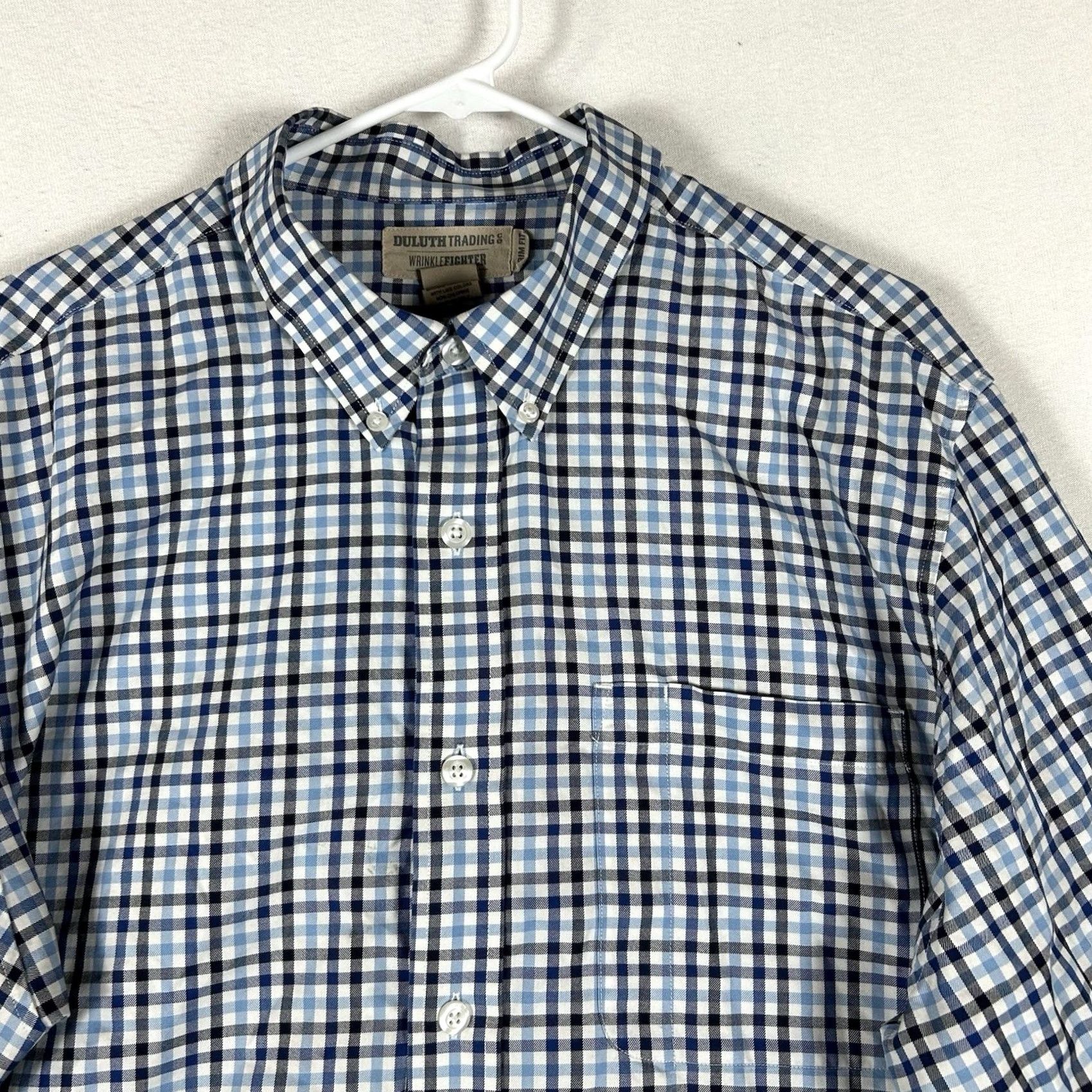 Vintage Duluth Wrinkle Fighter Long Sleeve Button Up Shirt Mens XL Tall Plaid Blue Size US XL / EU 56 / 4 - 2 Thumbnail