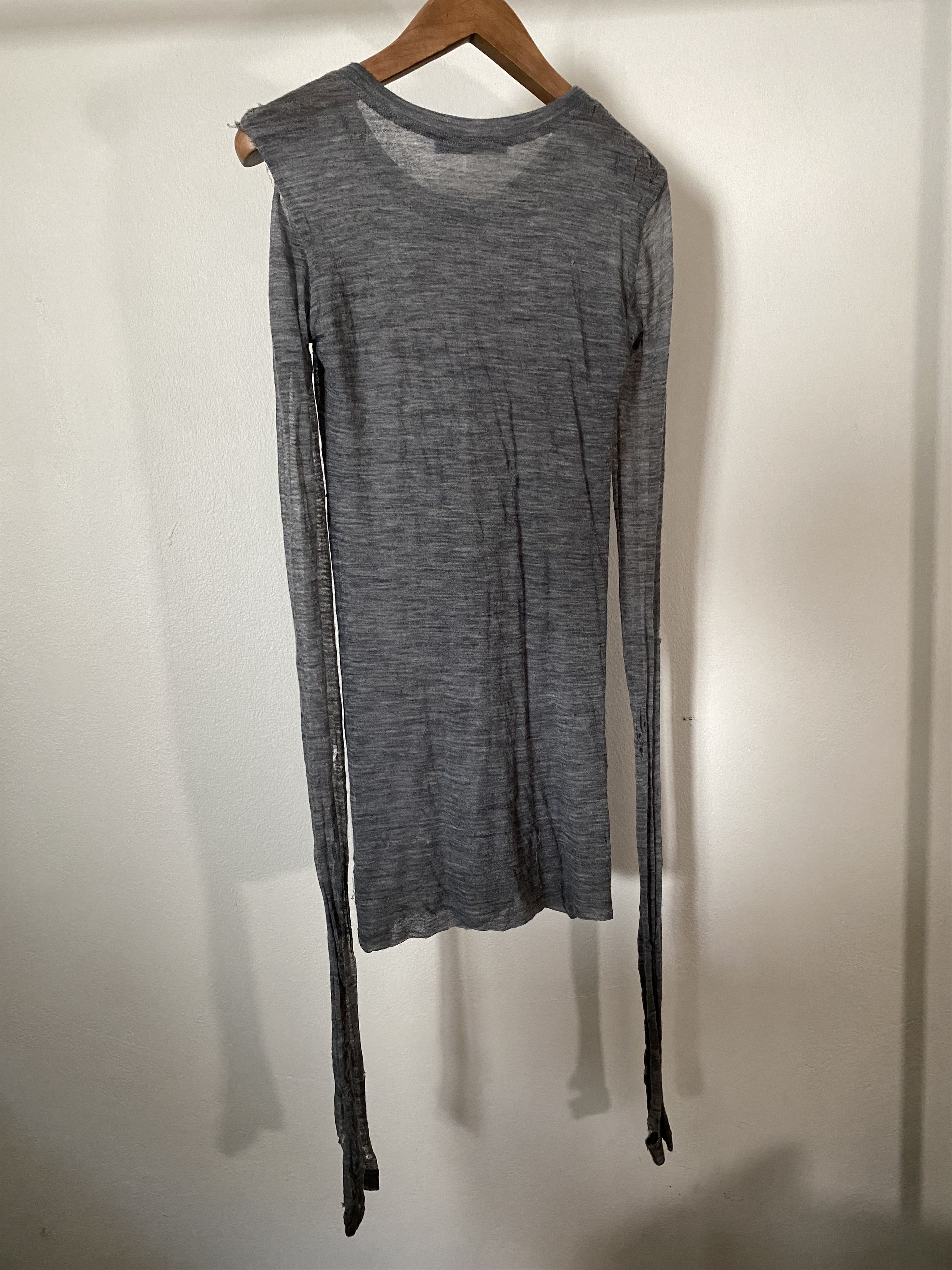 Distressed Extra long sleeve knit ribbed, view 4