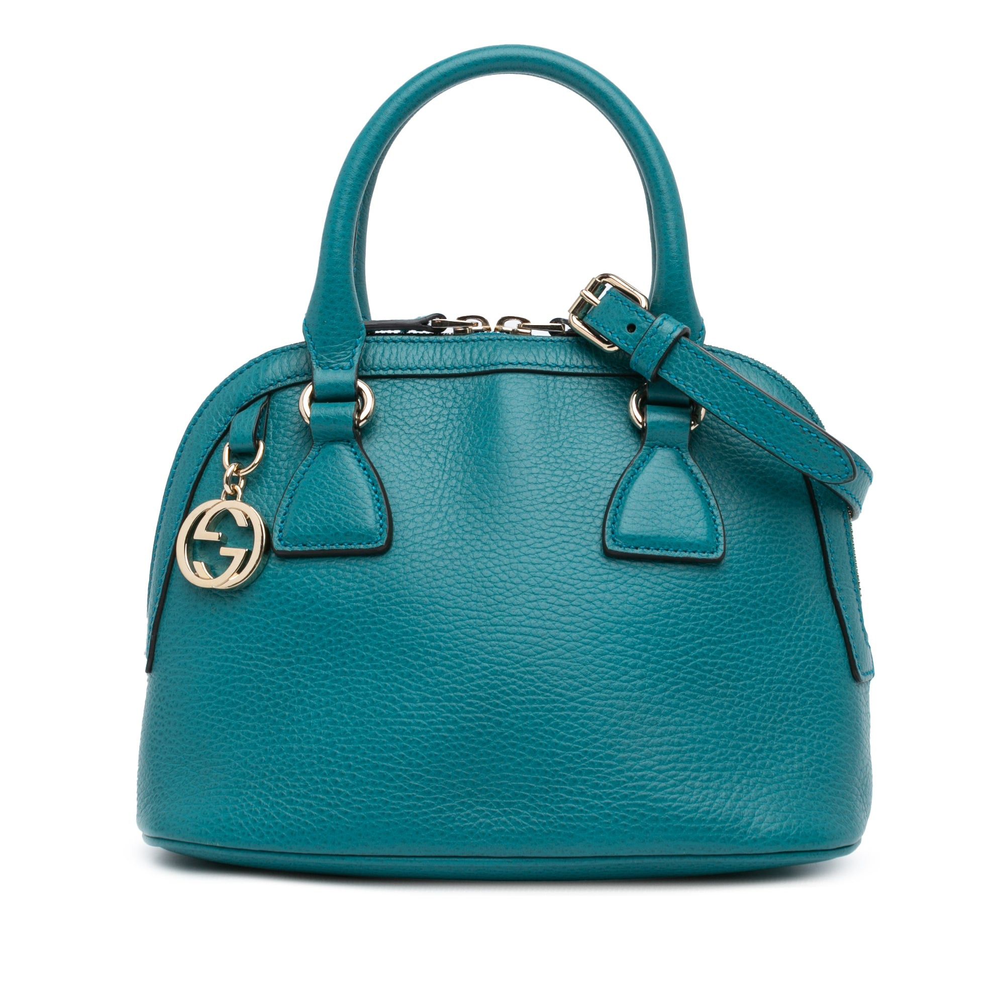 Gucci Gucci Mini Leather GG Charm Dome Satchel Blue Size ONE SIZE - 1 Thumbnail