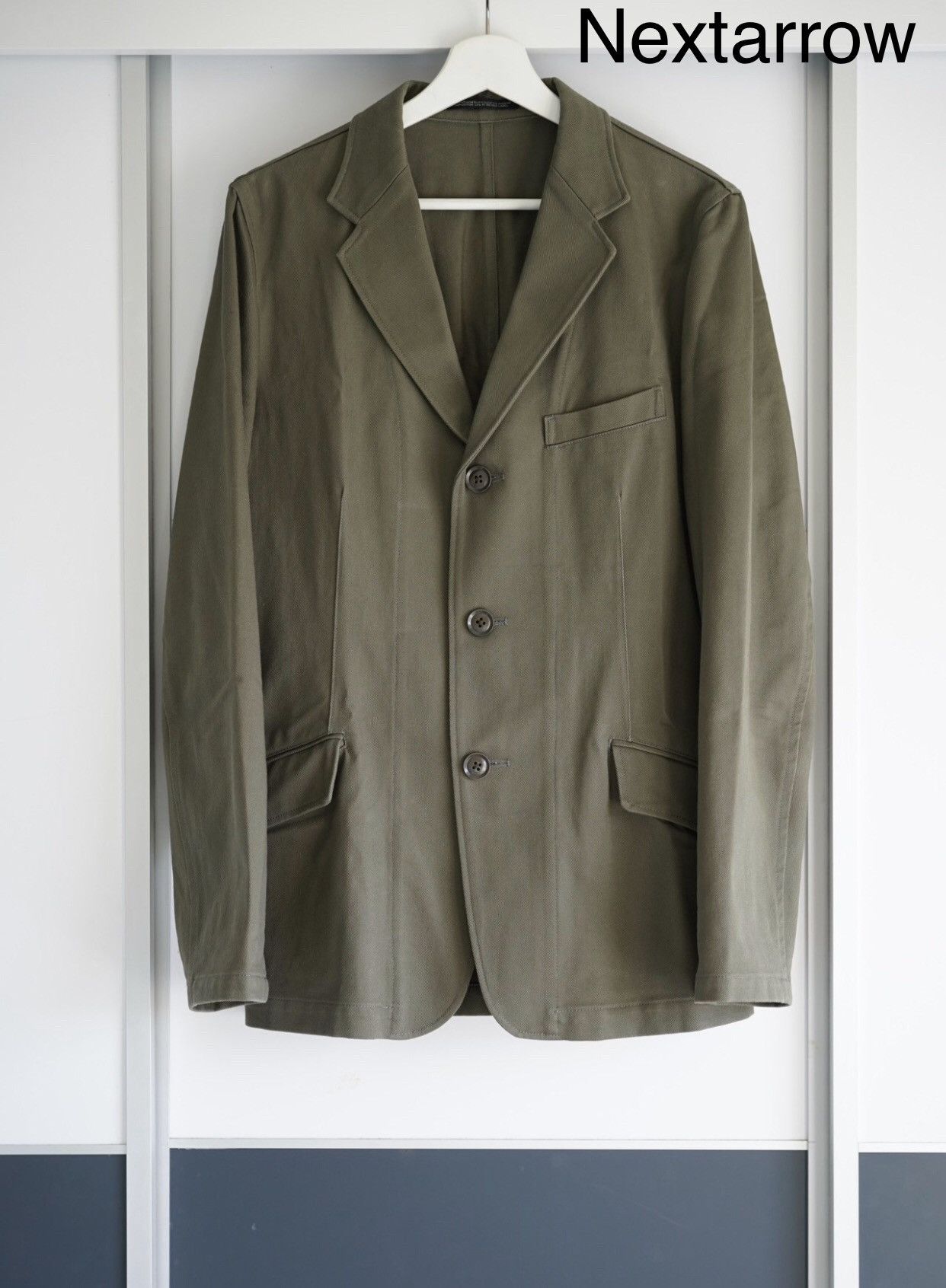 Yohji Yamamoto Yohji Yamamoto 16ss Olive Green Back Zip Suit 2412-Nextarrow Size 46S - 1 Thumbnail