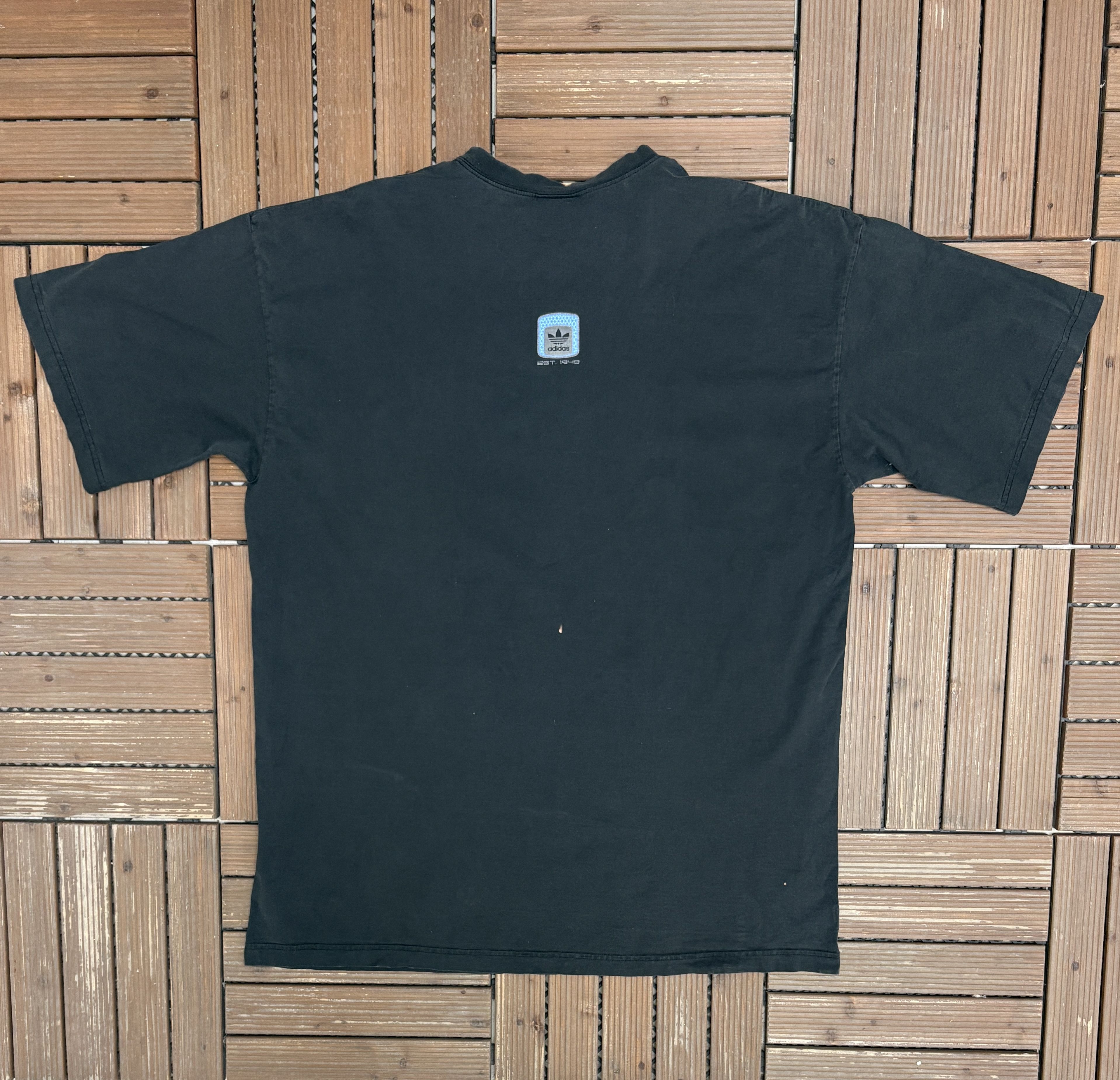 Adidas × Vintage Adidas Flower Logo Vintage Black T-Shirt Tee Size US XXL / EU 58 / 5 - 4 Thumbnail