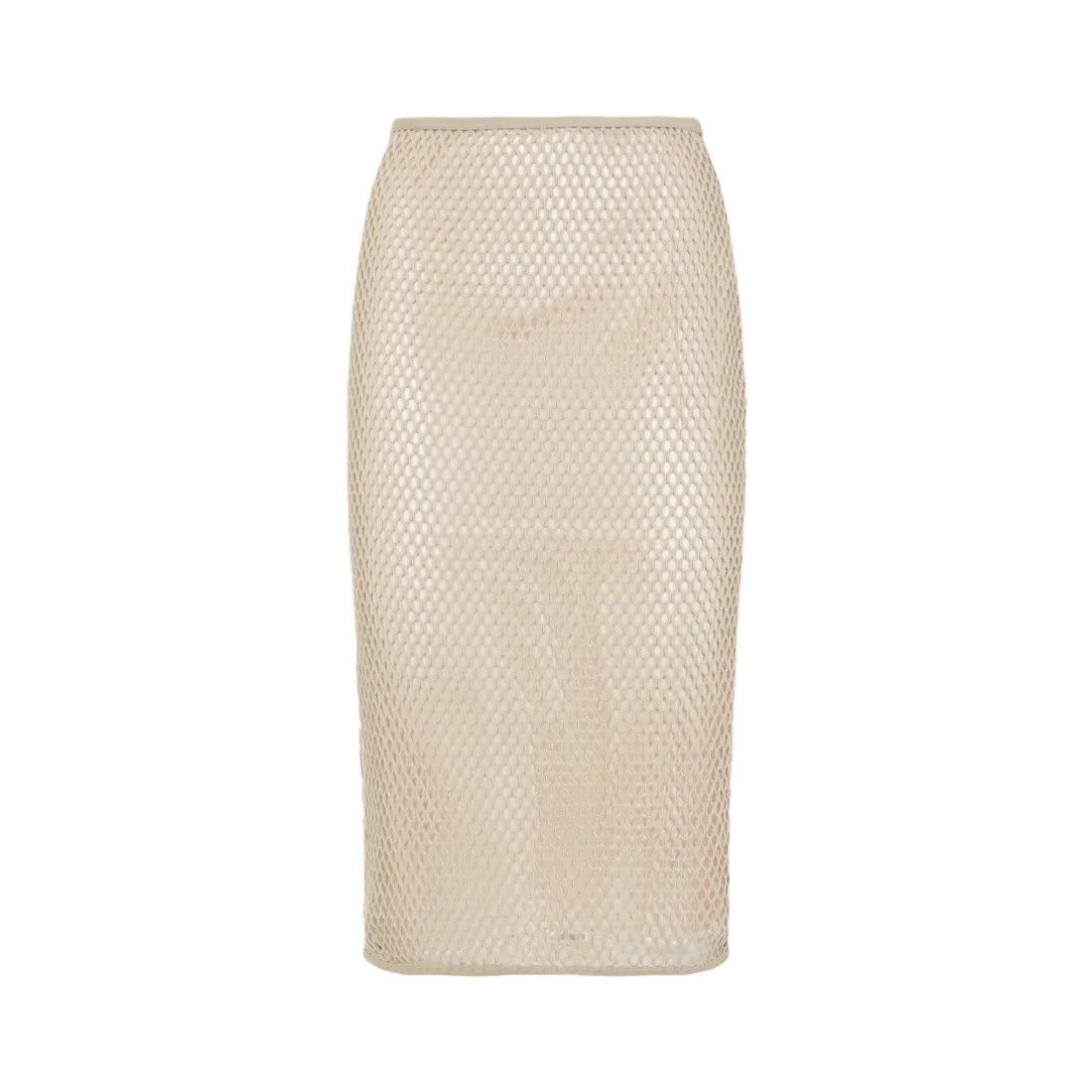 PRADA Beige Cotton Mesh Skirt New & Authentic (Women's size: