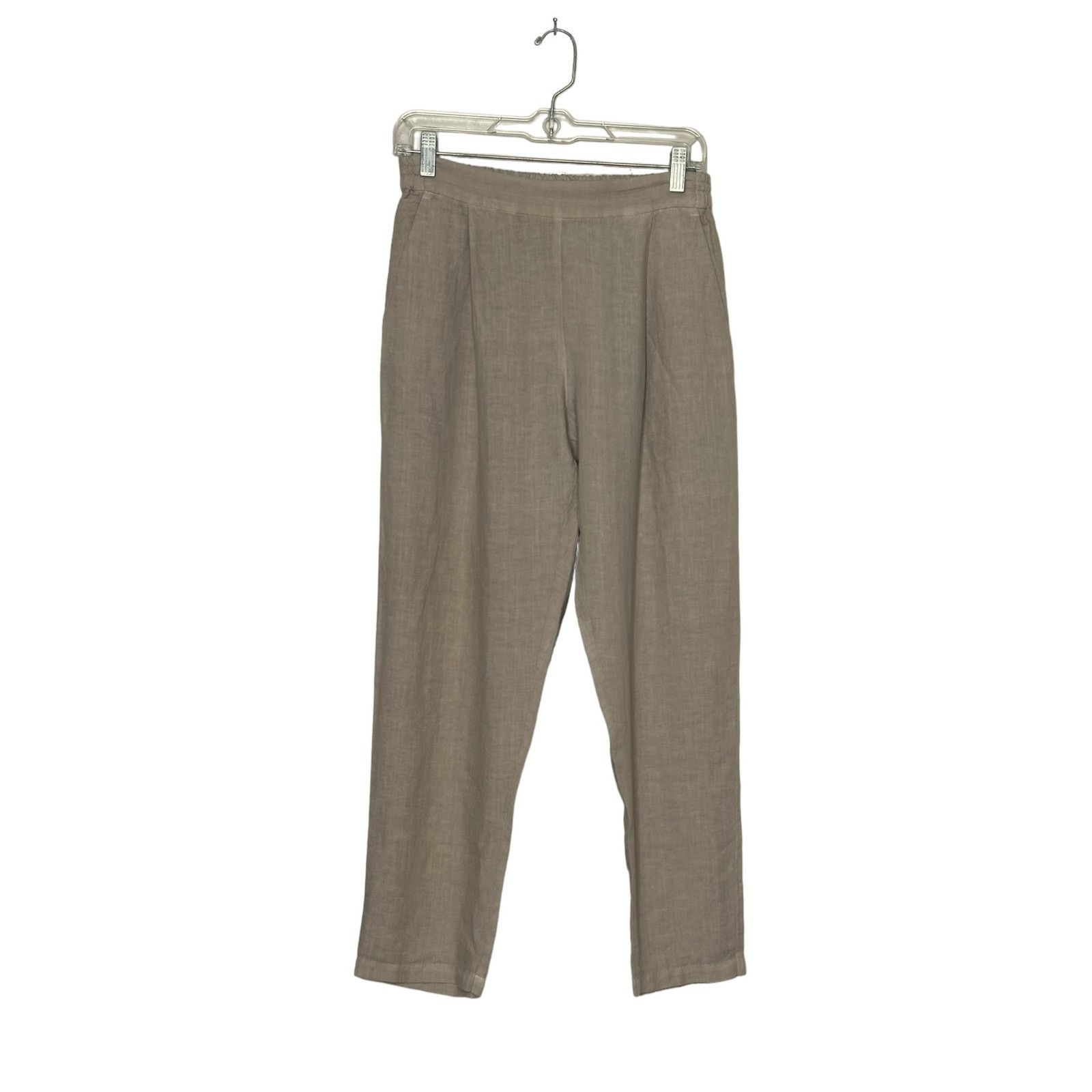 120% Lino 120 Lino beige linen pull on pants size 42 - Small Size 32" / US 10 / IT 46 - 9 Thumbnail