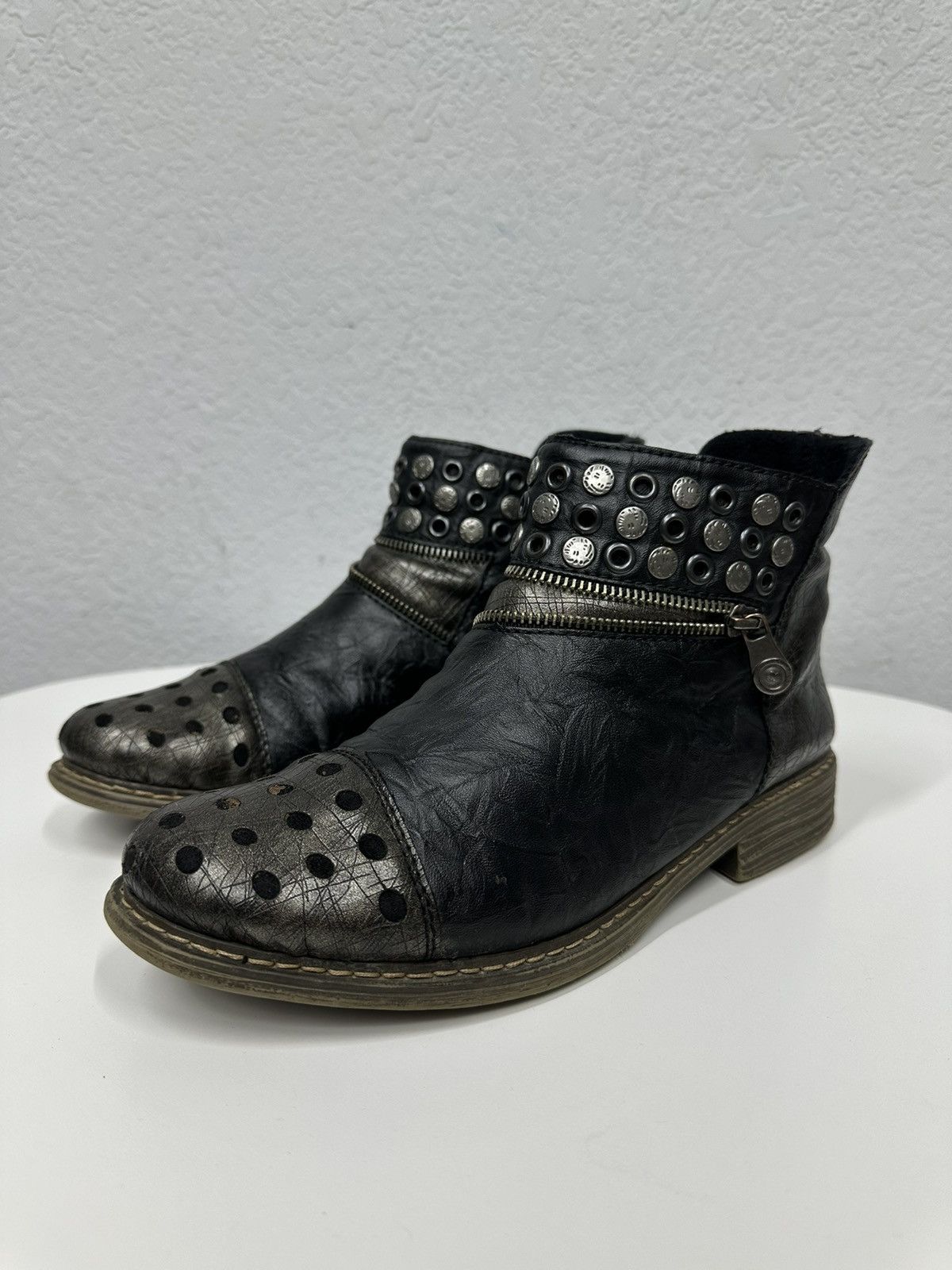 A.S.98 Vintage Leather Metal Opium Boots Ankle IfSixWasNine Guidi Size US 9 / IT 39 - 1 Thumbnail