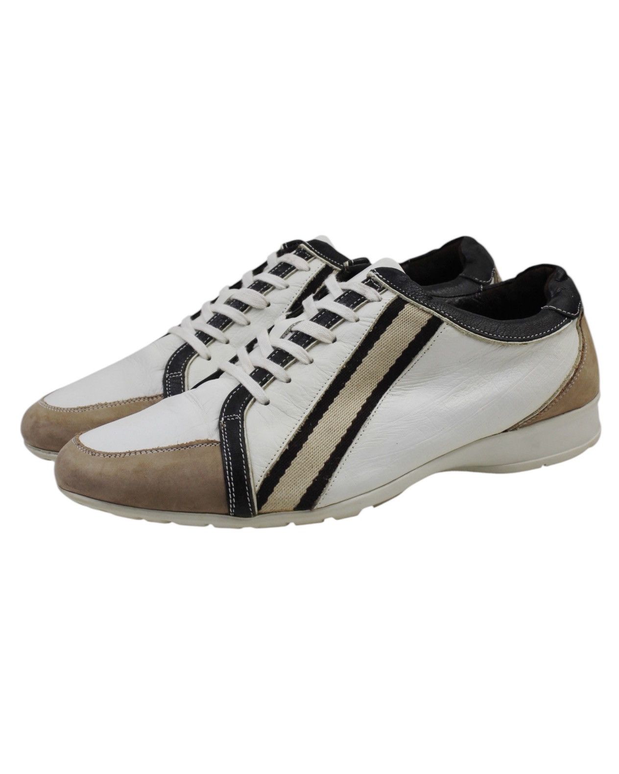 Renoma 2000S RENOMA HOMME PARIS LEATHER PANELS STRIPE SNEAKERS Size US 8 / EU 41 - 2 Thumbnail