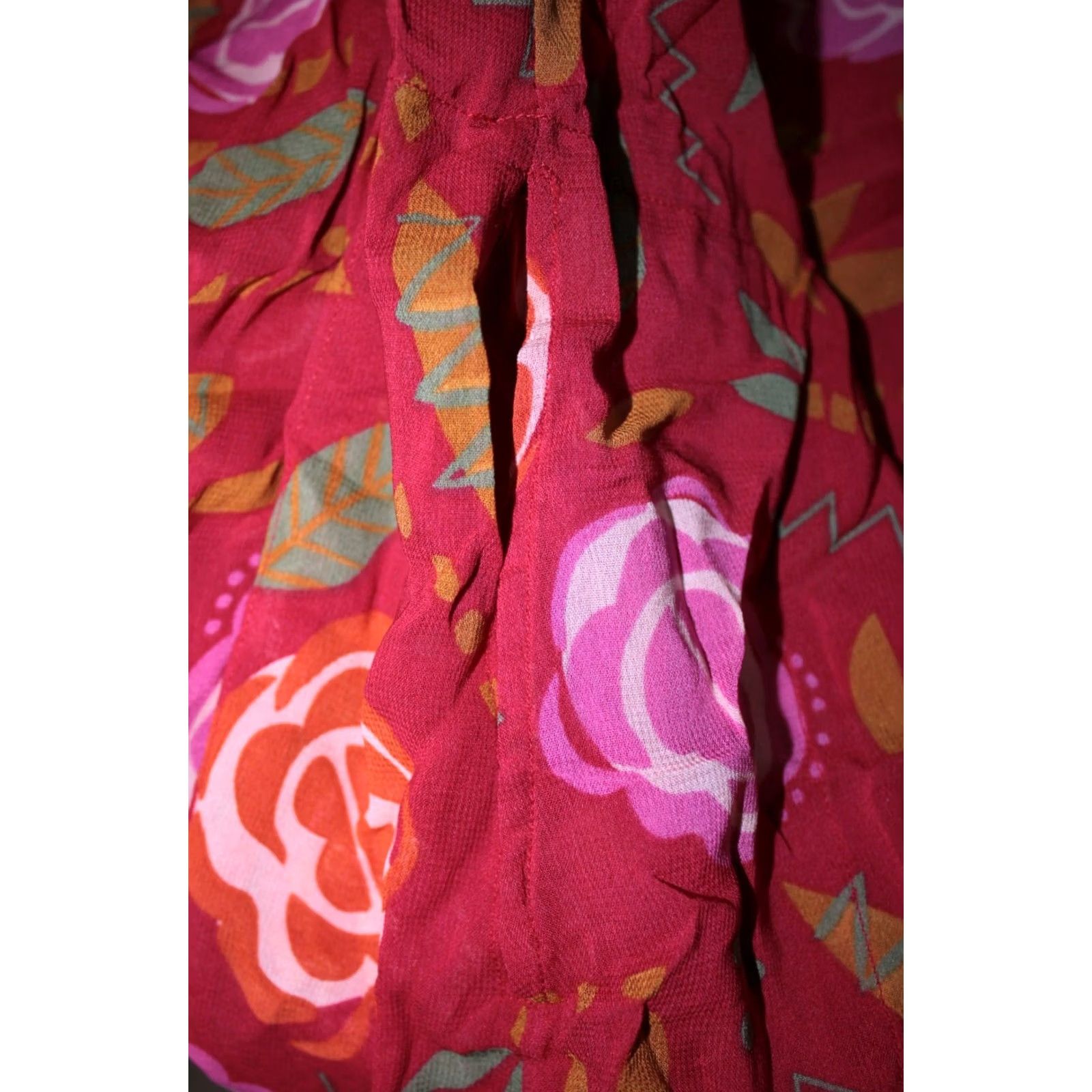 Vintage Gudrun Sjoden Dress Womens L/XL A-Line Midi Red Visco​se Shirt? Size L / US 10 / IT 46 - 6 Thumbnail