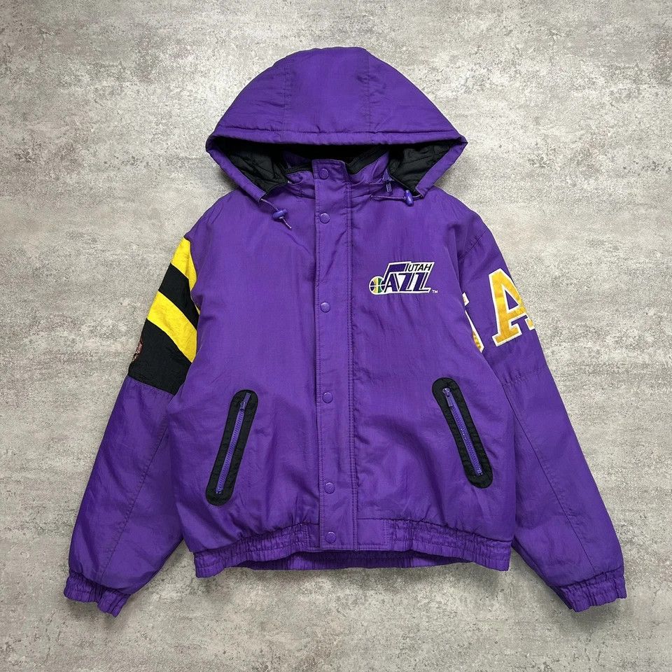NBA × Starter × Vintage VTG 90s UTAH JAZZ STARTER PUFFER JACKET HOODIE MEN SIZE M Size US M / EU 48-50 / 2 - 2 Thumbnail