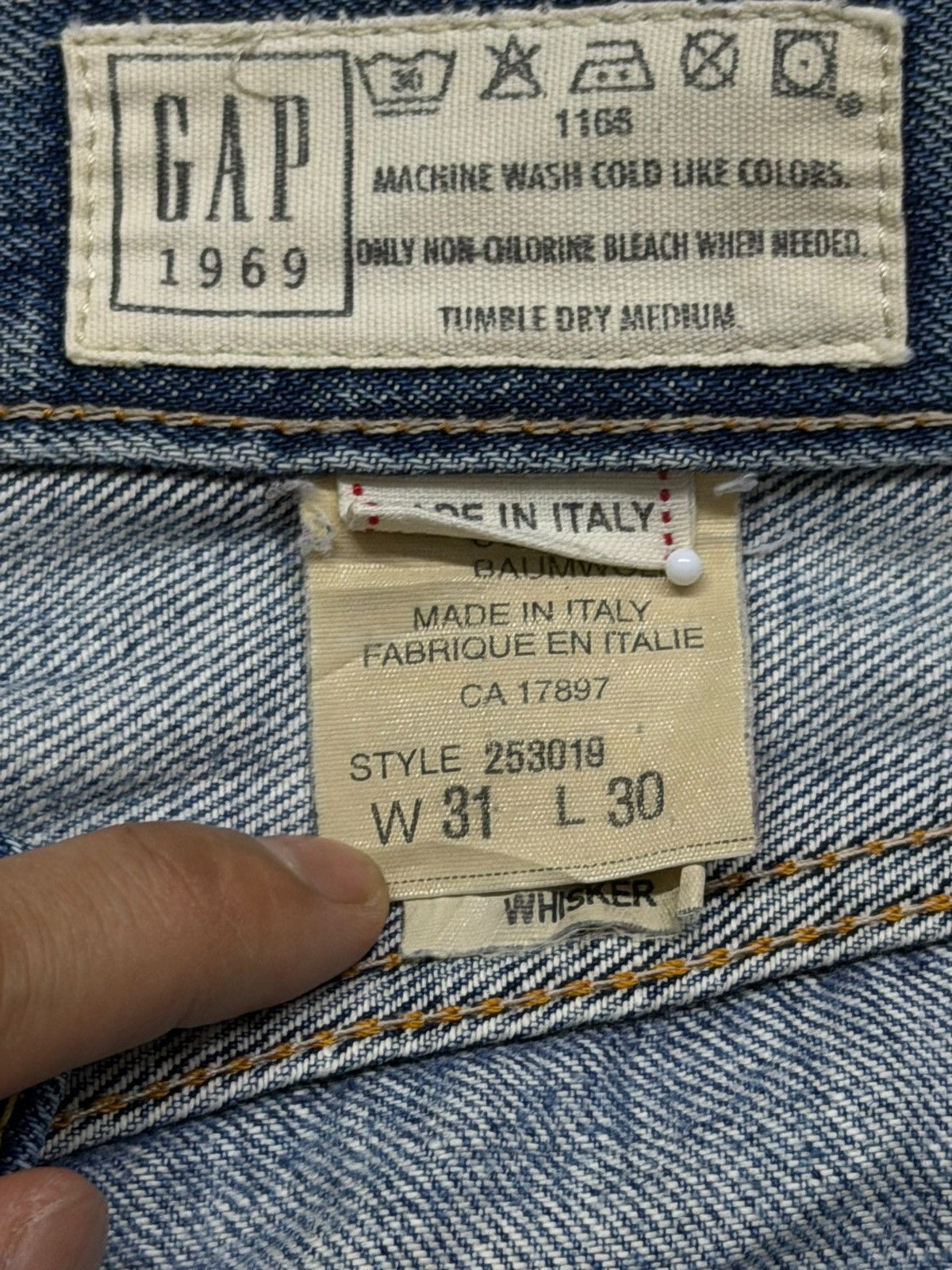 Gap Vintage Rare GAP 1969 Selvedge Redline Made in Italy ~ W31 Size US 31 - 14 Thumbnail