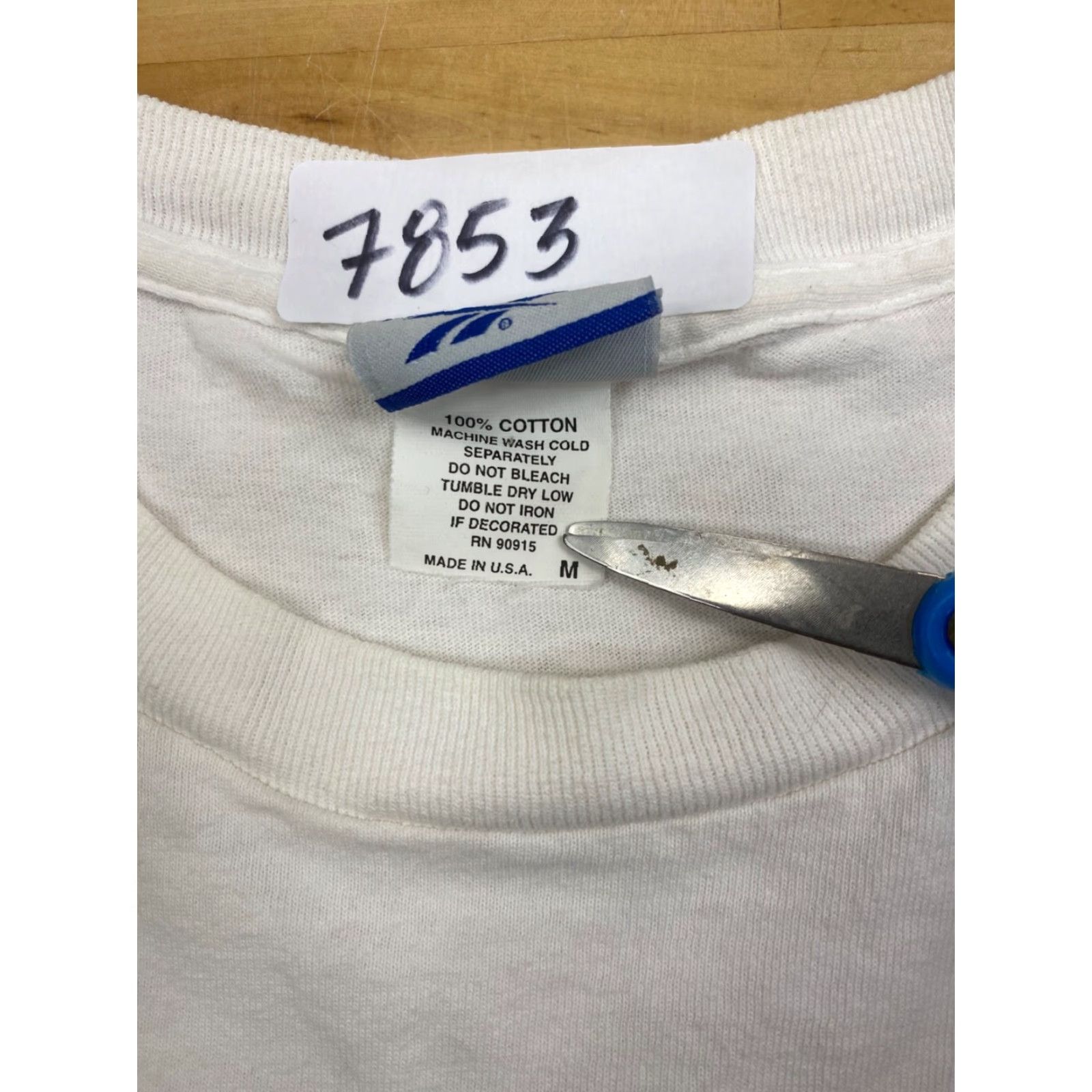 Reebok VINTAGE Reebok Logo Graphic T Shirt Mens M White Crew Neck USA #7853 Size US M / EU 48-50 / 2 - 3 Thumbnail