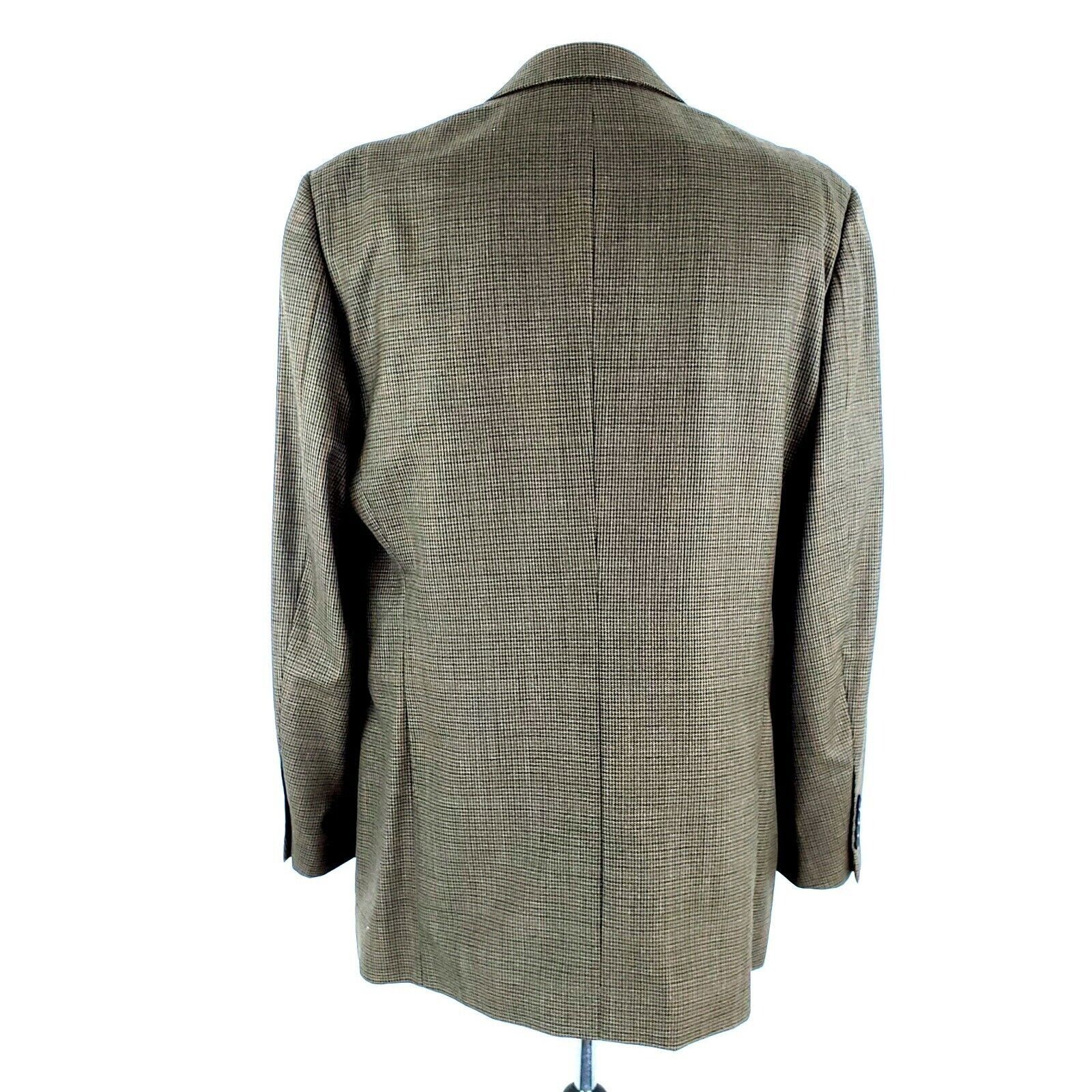 Pronto Uomo Pronto Uomo Wool 2 Button Blazer 42L Brown Houndstooth Windo Size 42L - 6 Thumbnail