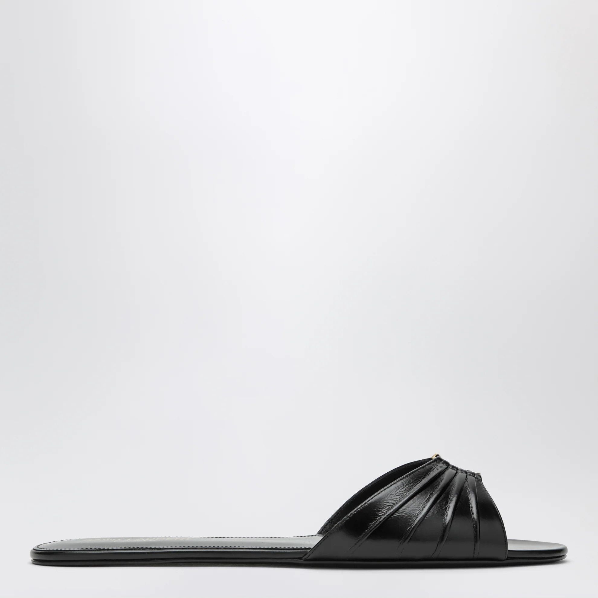 Saint Laurent Paris o1d2blof0526 Smooth Leather Sandal Flats in Black Size US 6.5 / IT 36.5 - 1 Thumbnail
