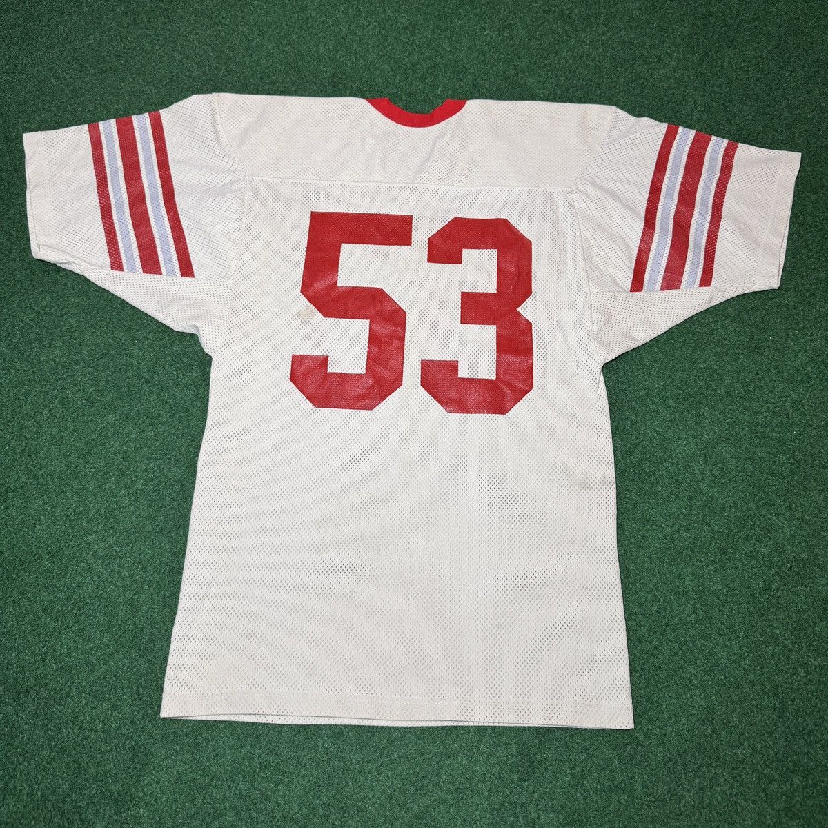 Russell Athletic × Vintage 70s Russell Athletic #53 Blank White Red Football Jersey Size US L / EU 52-54 / 3 - 4 Thumbnail