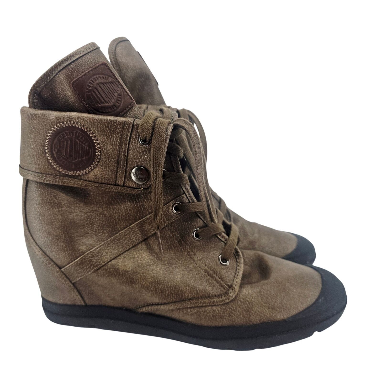 Palladium Palladium Ecuador Brown Leather Wedge Hidden Heel Boot 11 Size US 11 / IT 41 - 1 Thumbnail