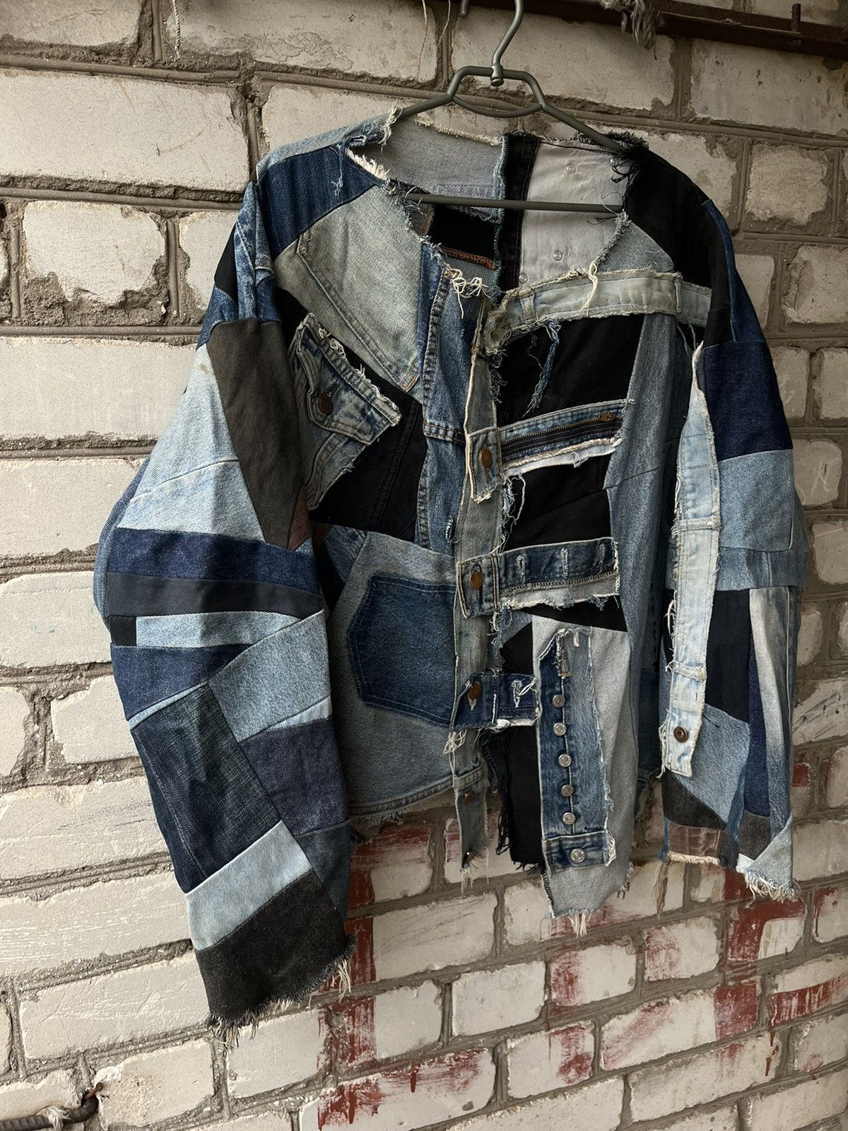 Japanese Brand × Levi's × Vintage Vintage Levi’s Rare denim patchwork jacket 501 pants Size US XL / EU 56 / 4 - 3 Thumbnail